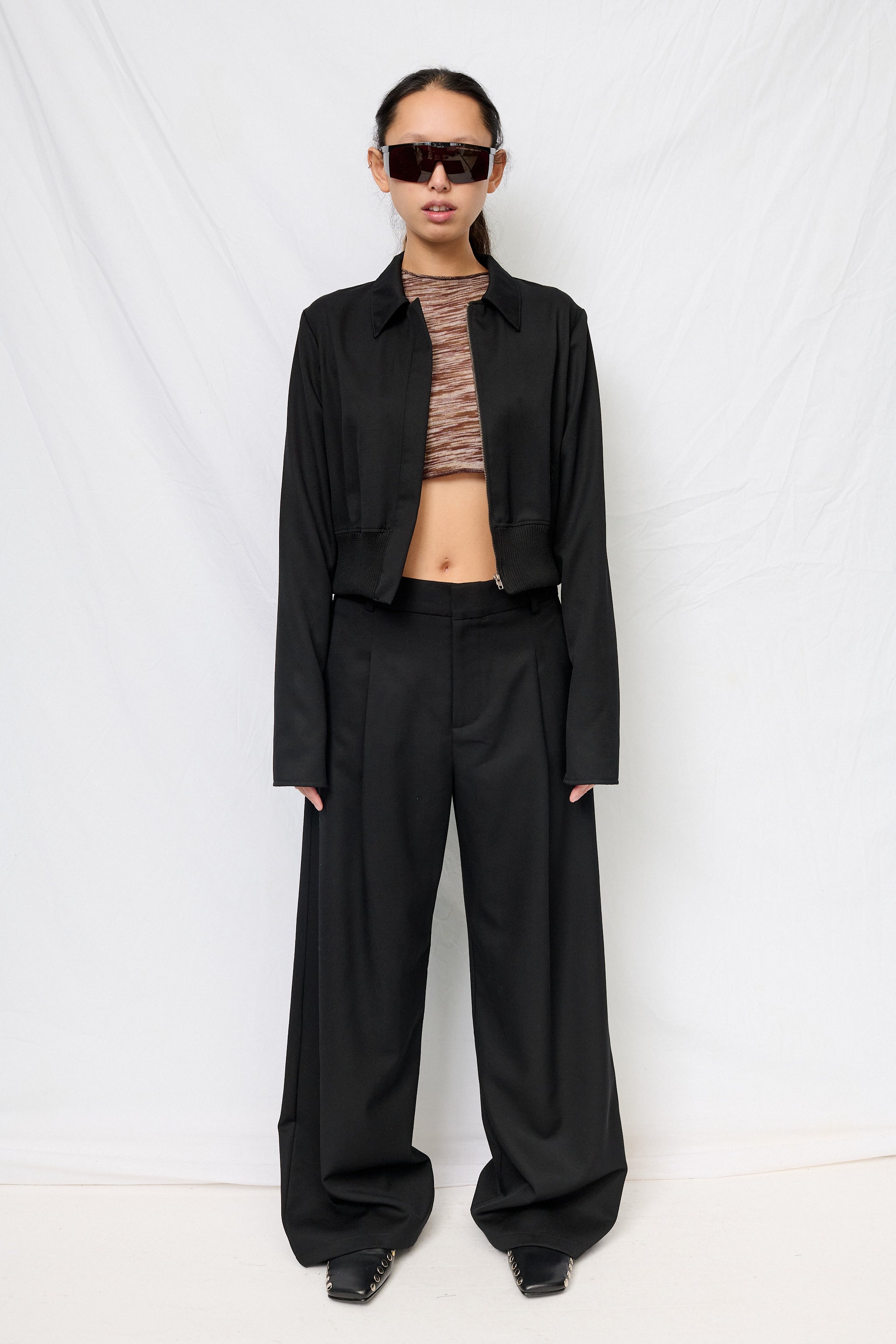 Black Suiting Bolero Jacket