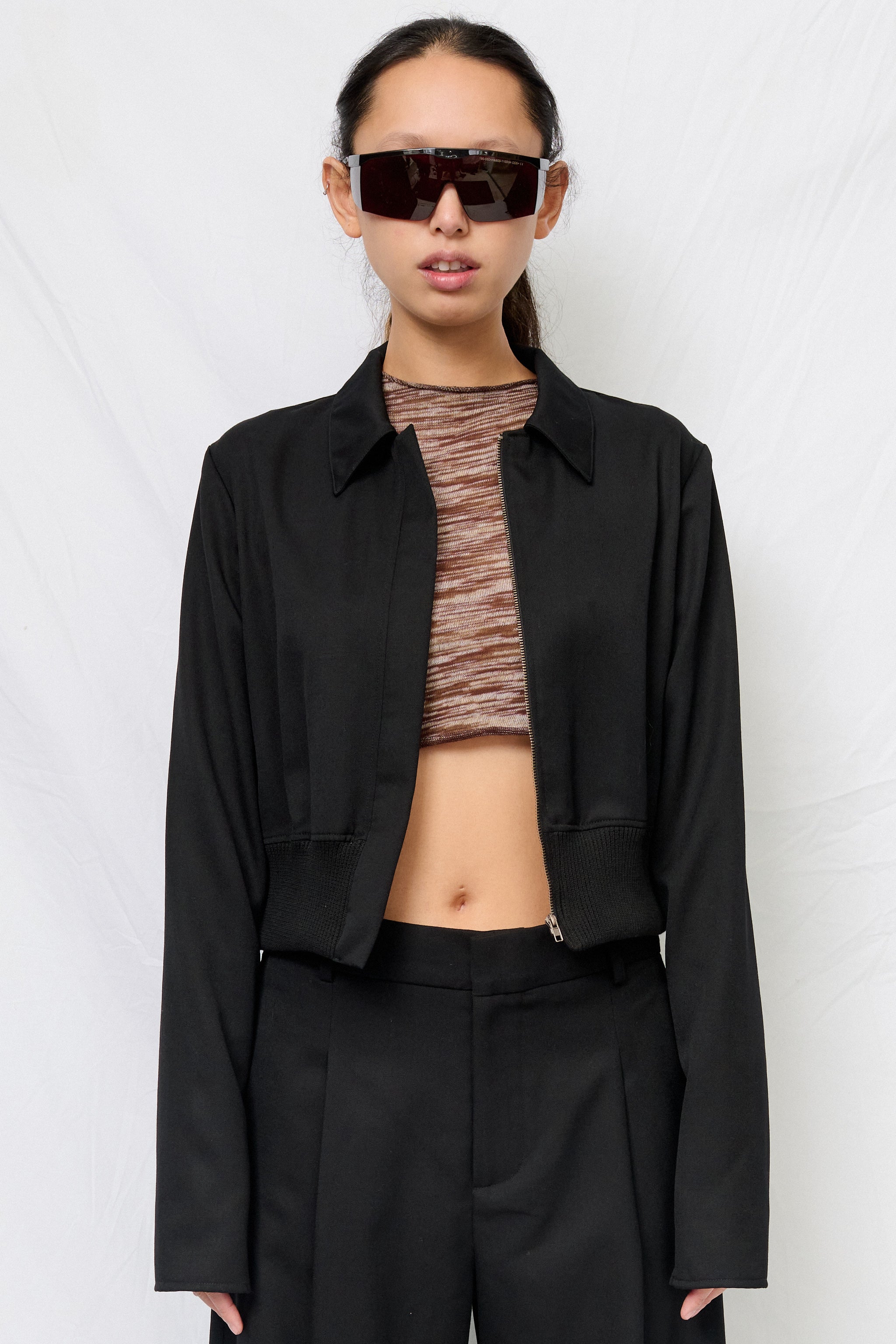 Black Suiting Bolero Jacket