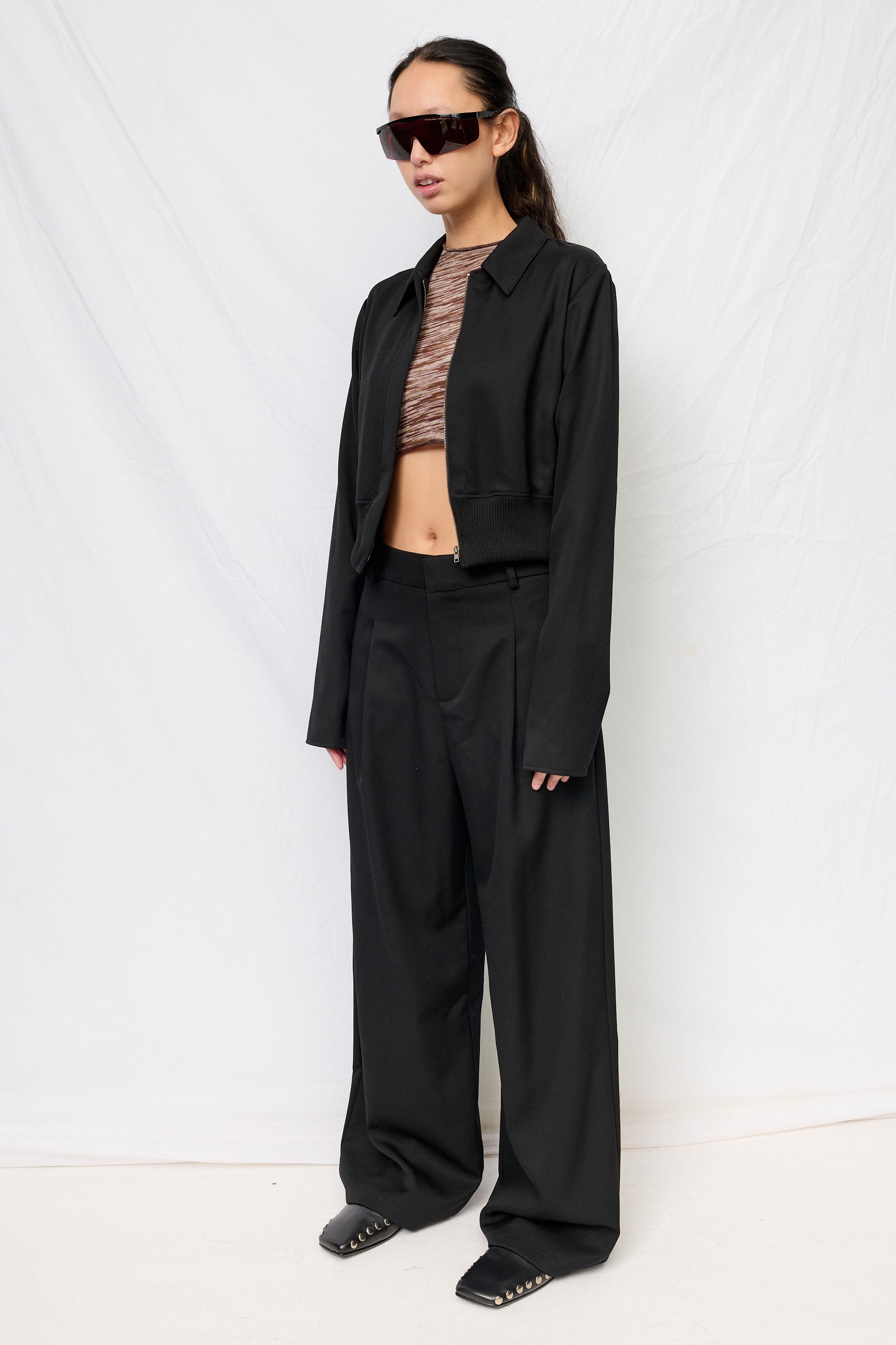 Black Suiting Bolero Jacket