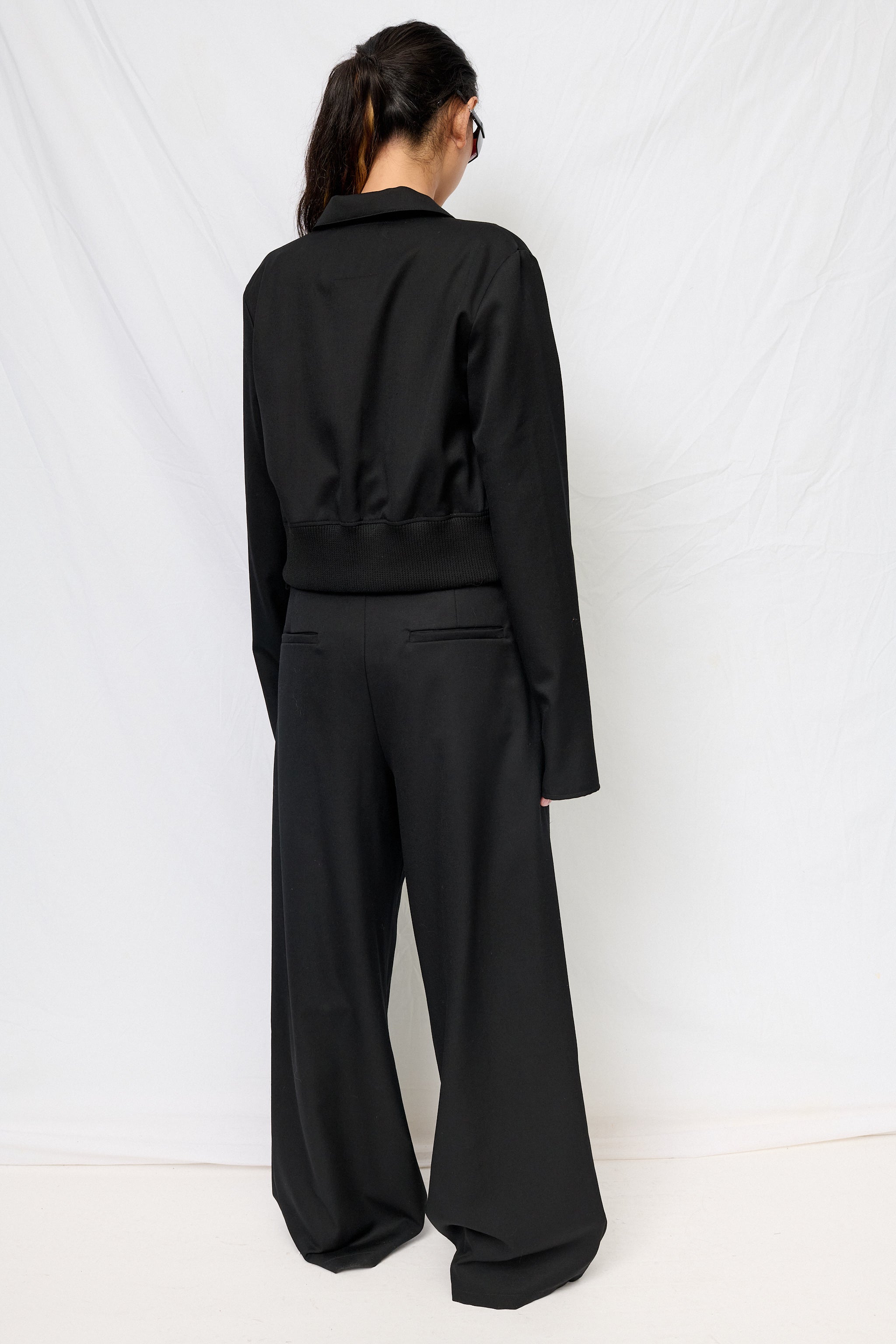 Black Suiting Bolero Jacket - Assembly New York