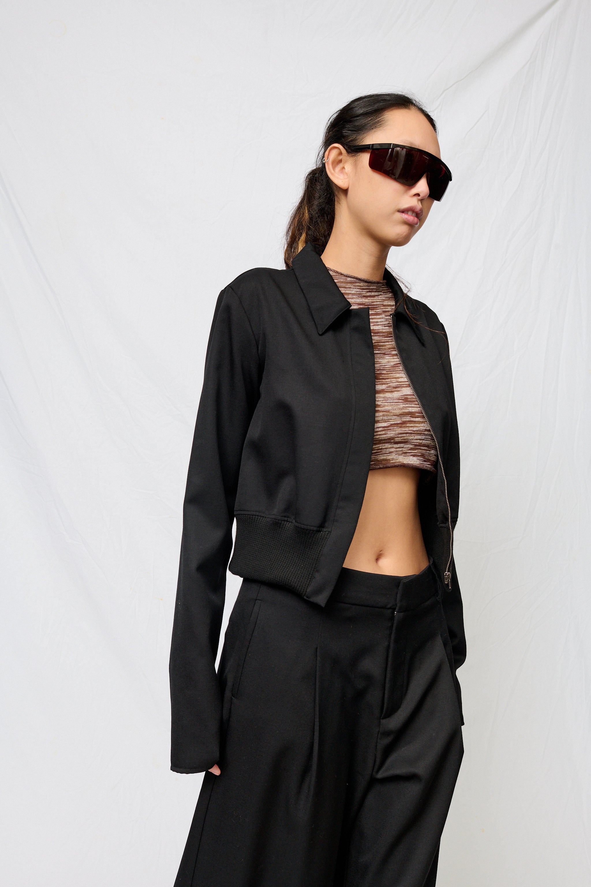 Black Suiting Bolero Jacket - Assembly New York