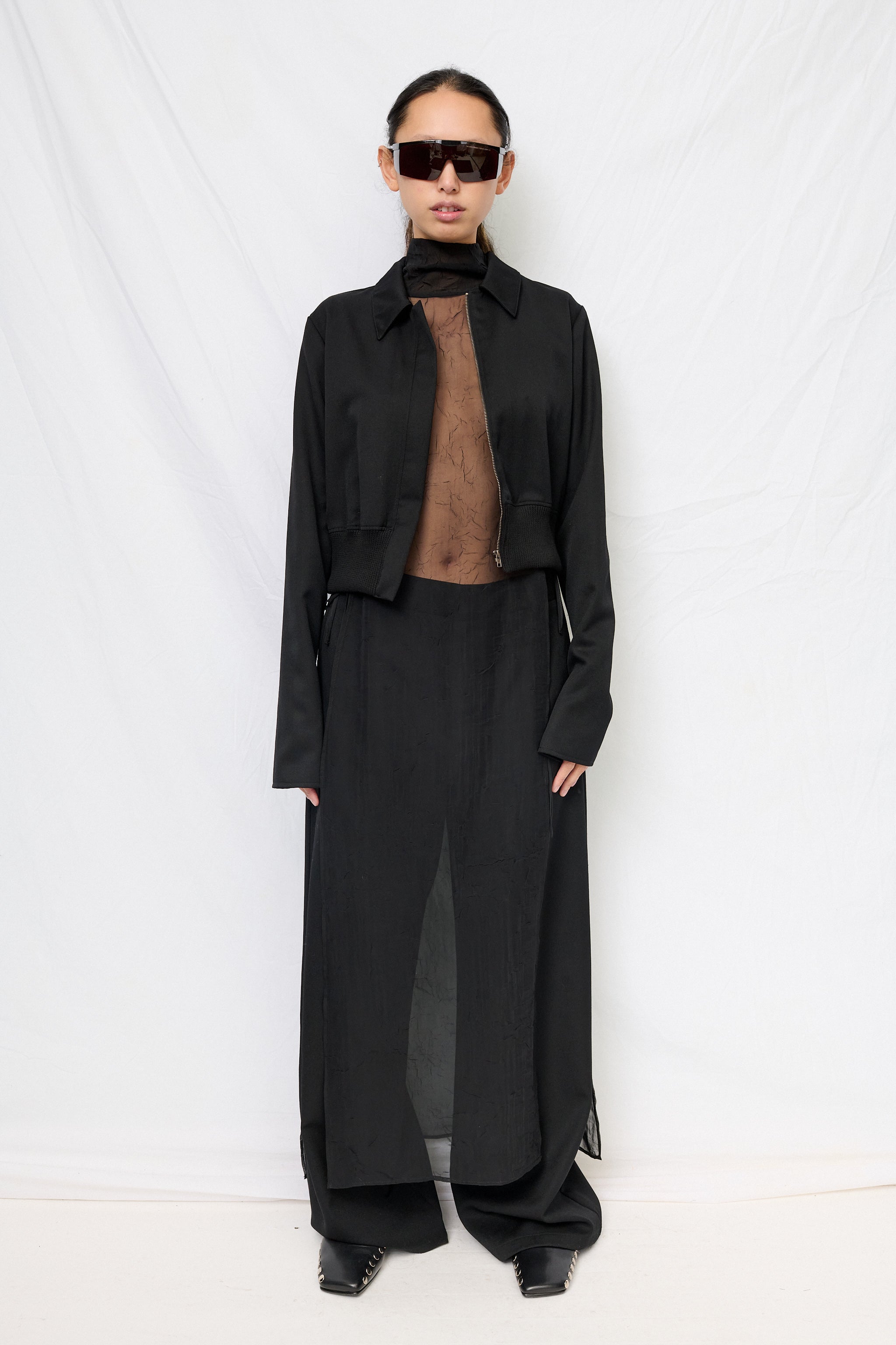 Black Suiting Bolero Jacket - Assembly New York