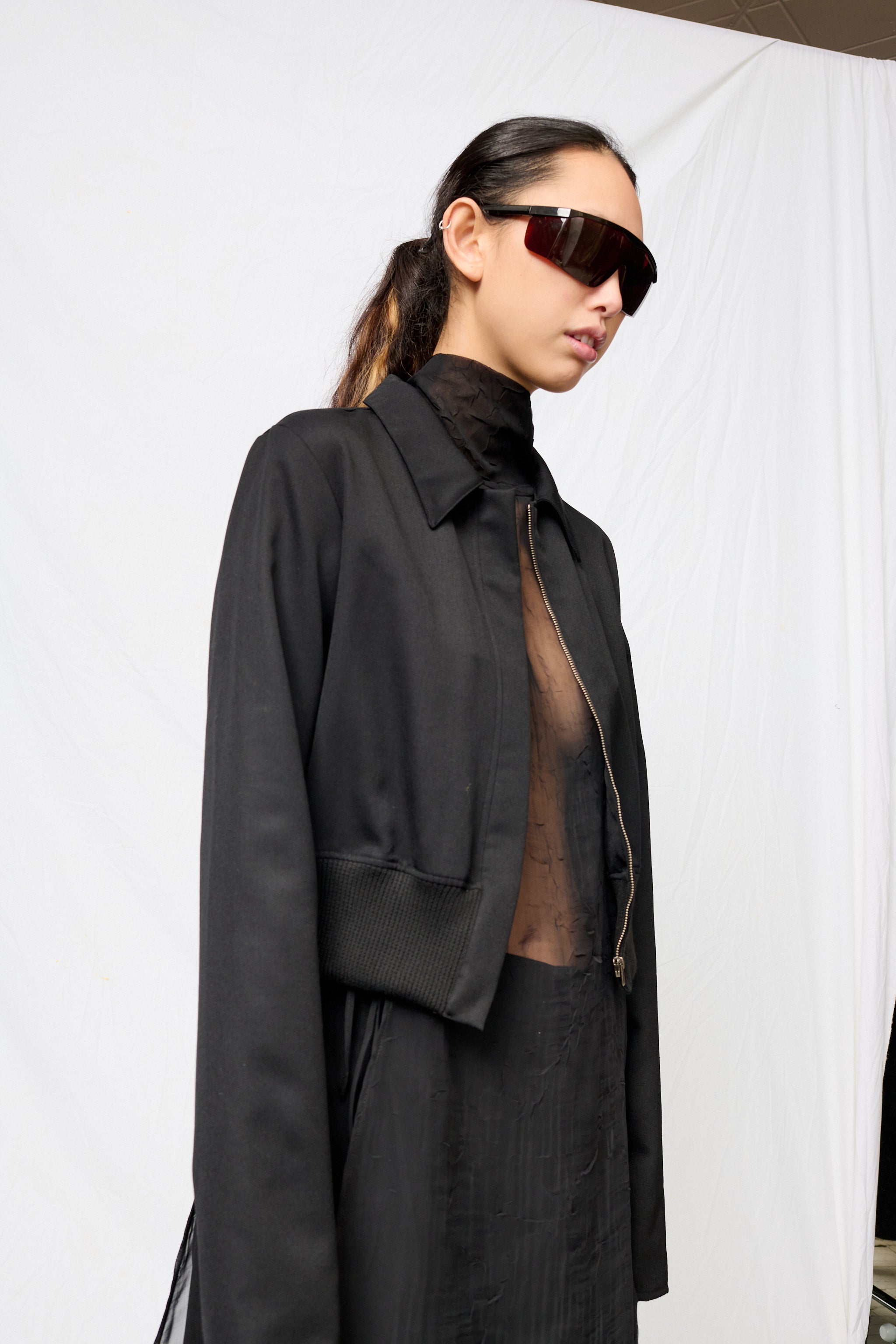 Black Suiting Bolero Jacket - Assembly New York