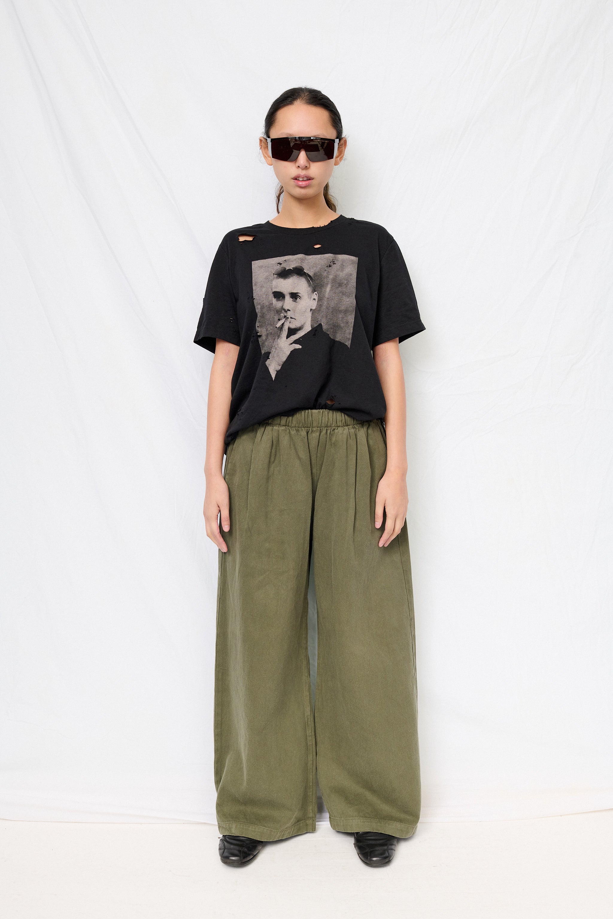 Olive Twill Disco Pant