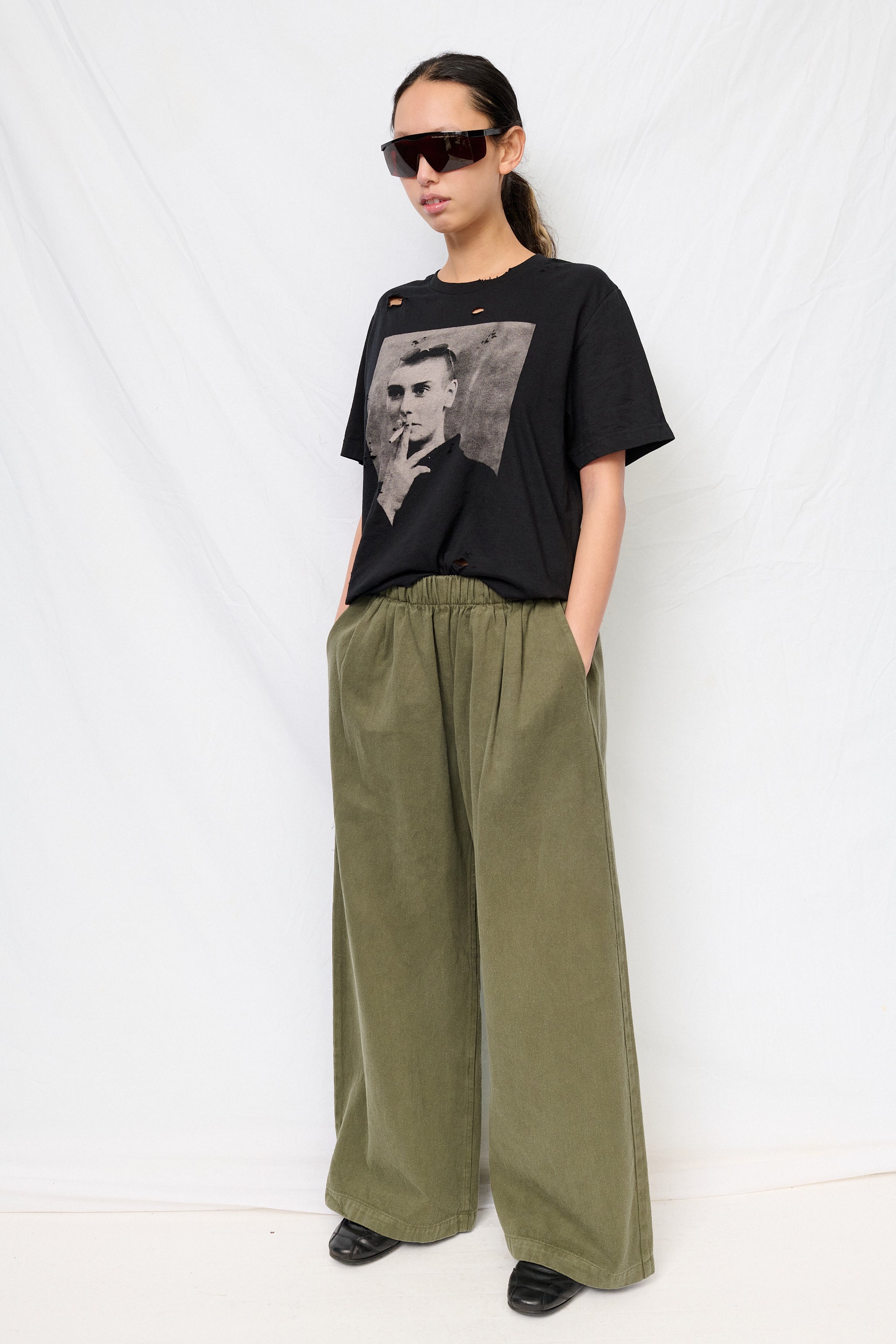 Olive Twill Disco Pant