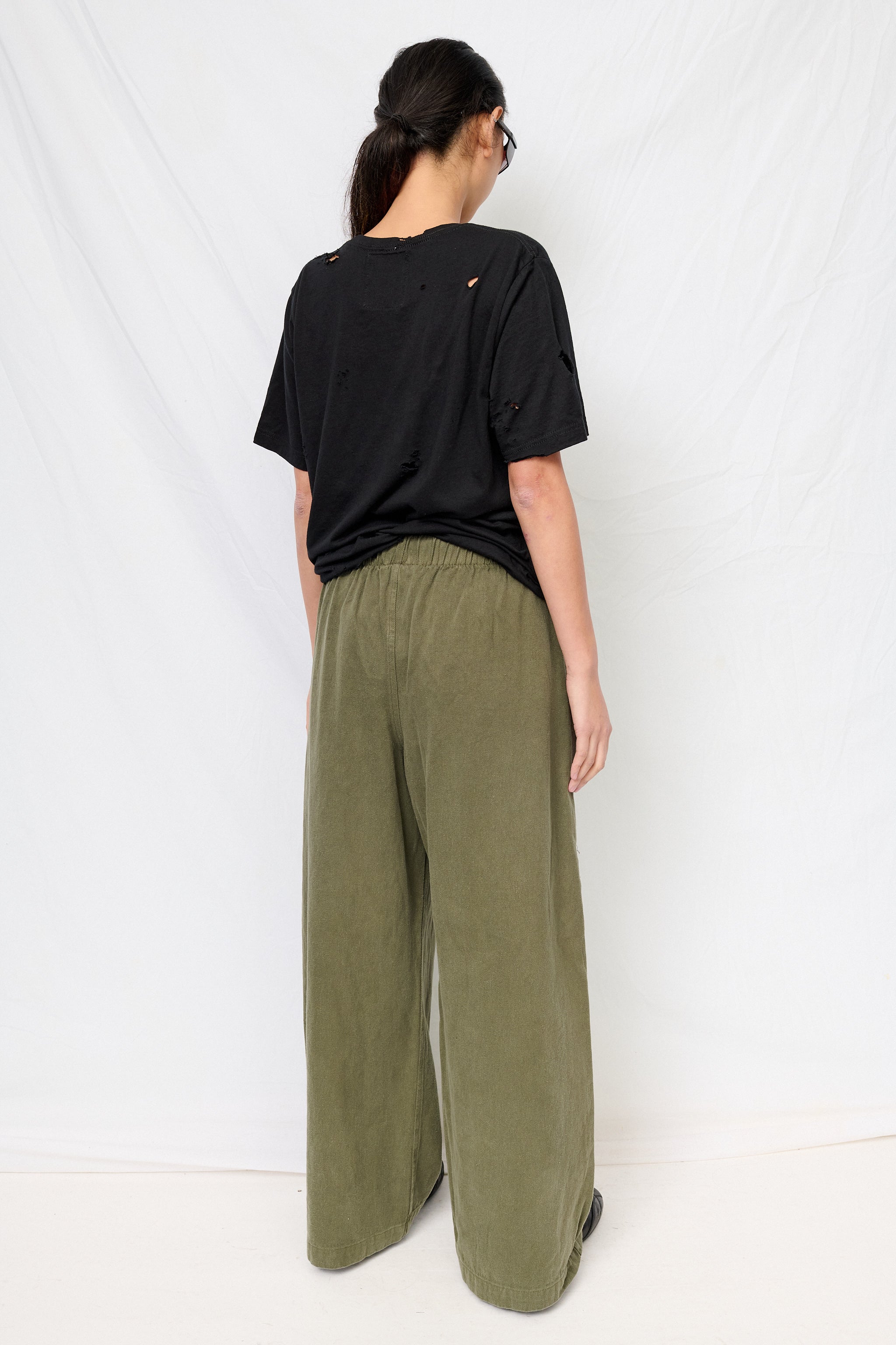 Olive Twill Disco Pant