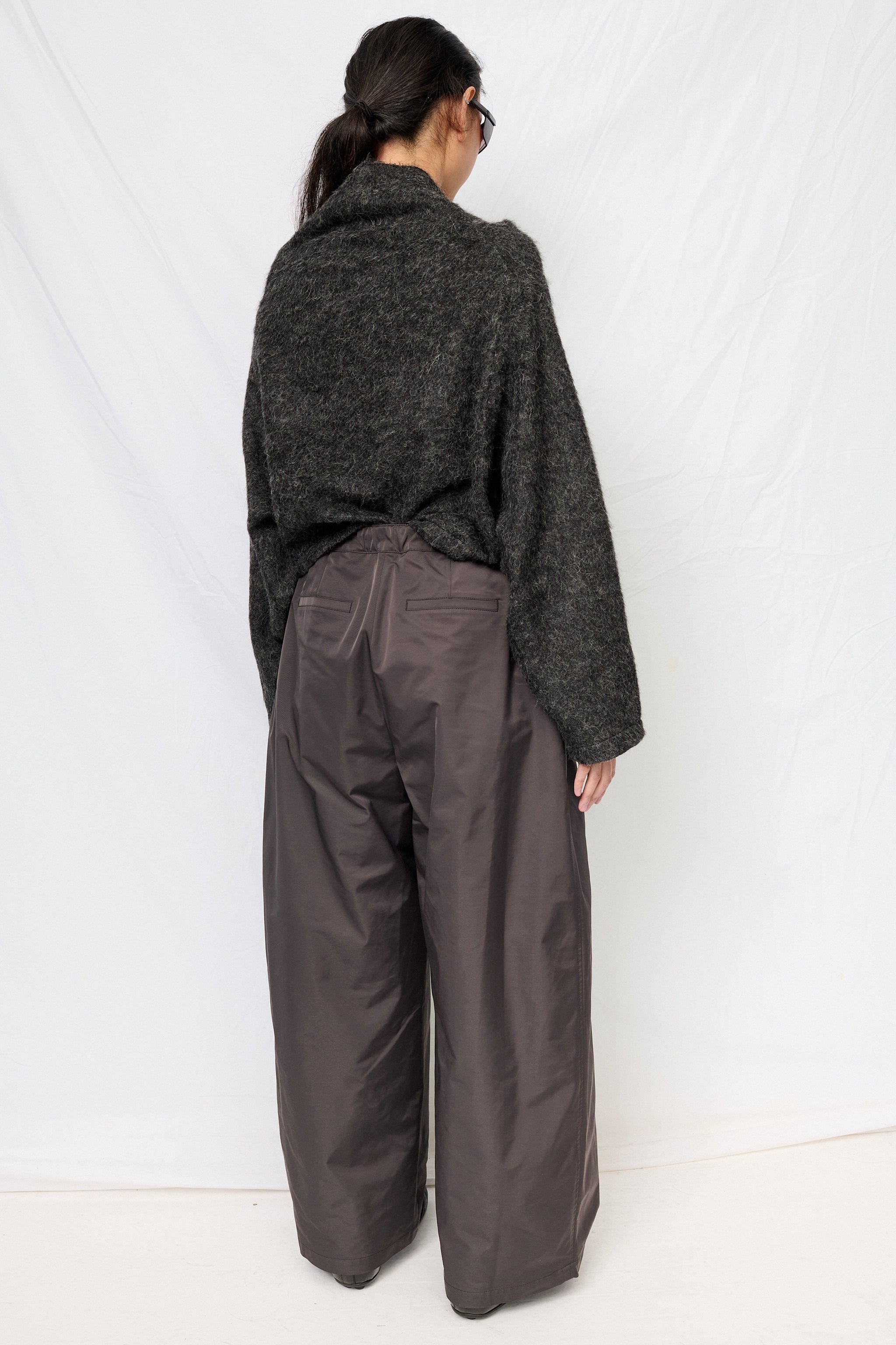Charcoal Two Tuck Balloon Pants