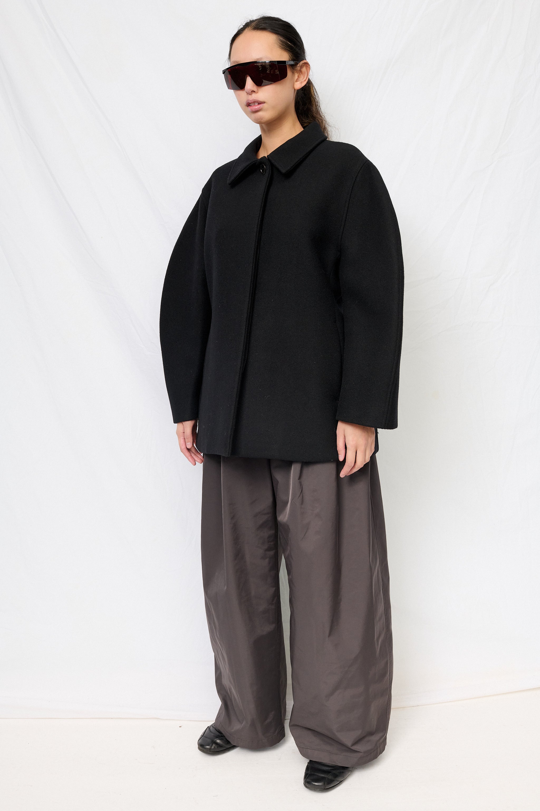 Black Hourglass Half Coat