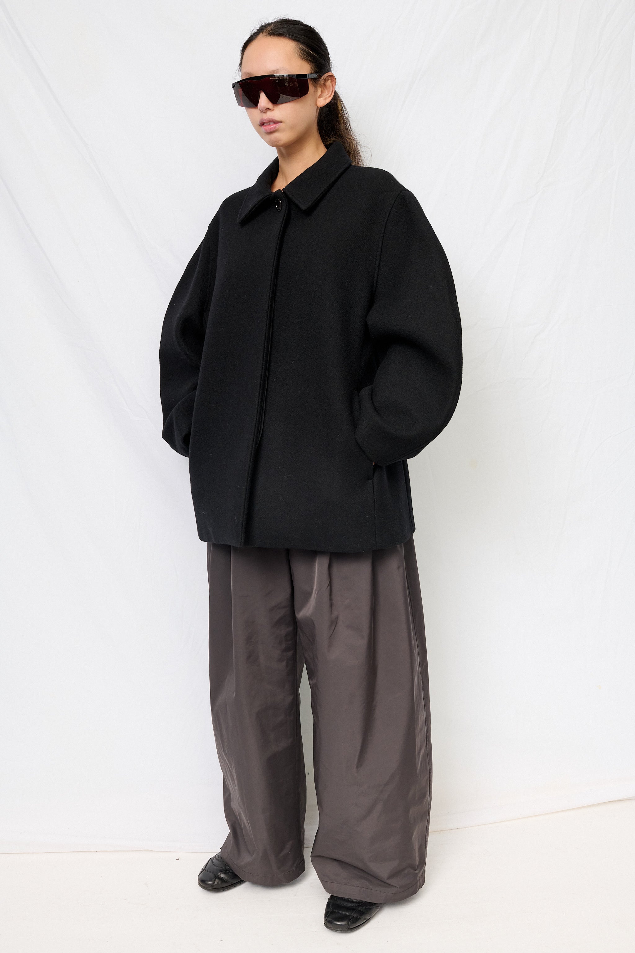 Black Hourglass Half Coat