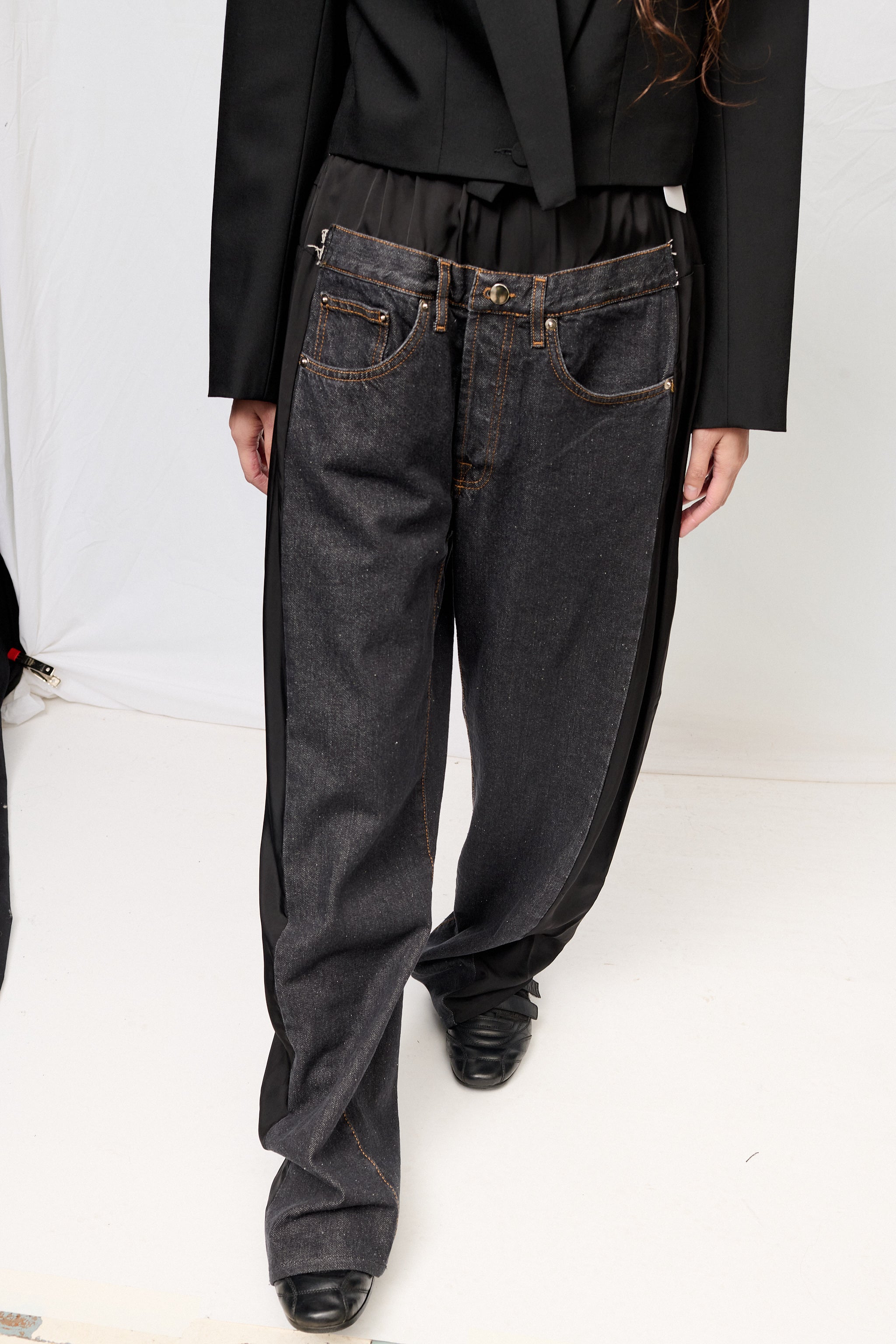 Black Denim & Black Low Denim Pants