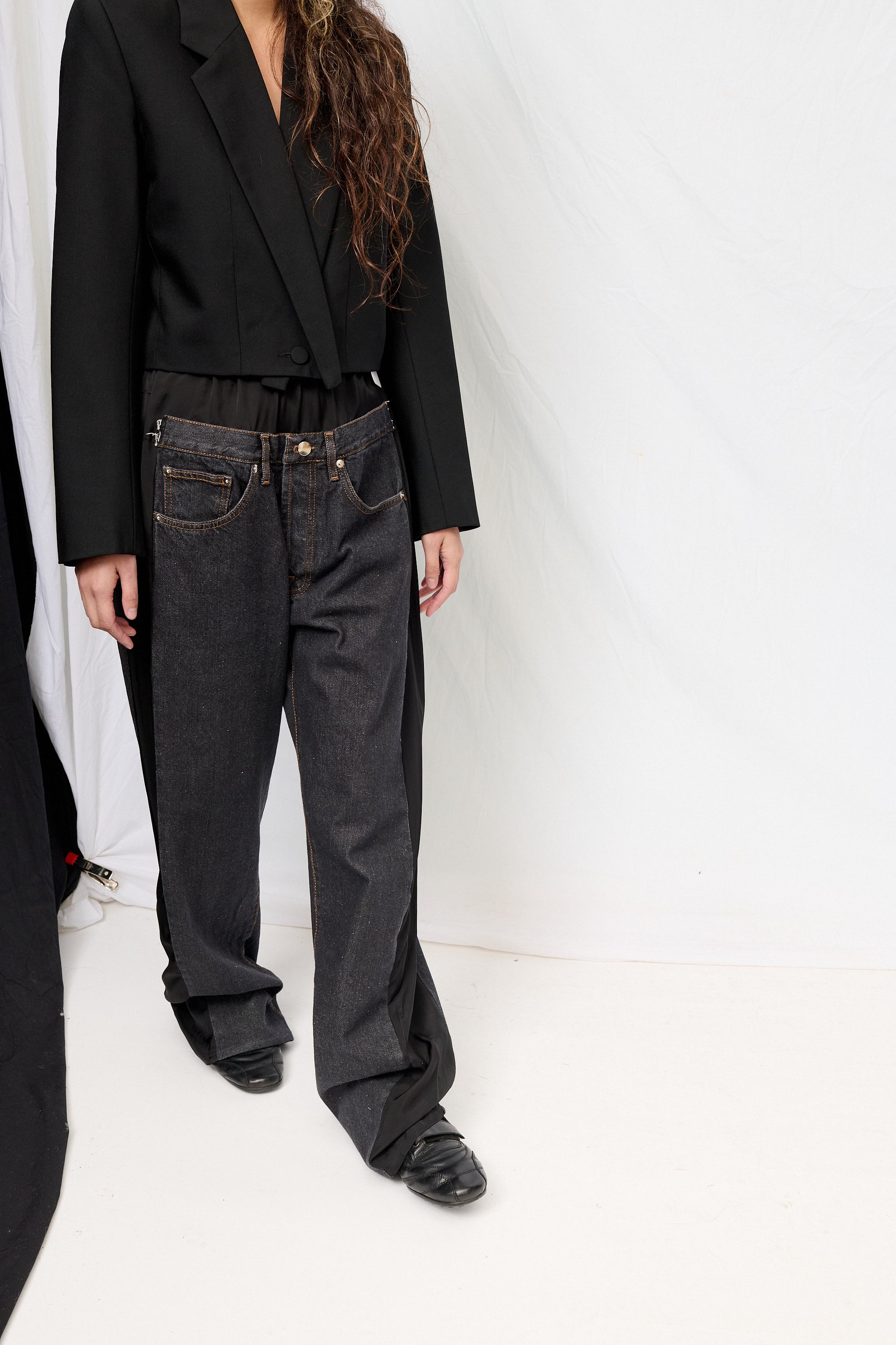 Black Denim & Black Low Denim Pants