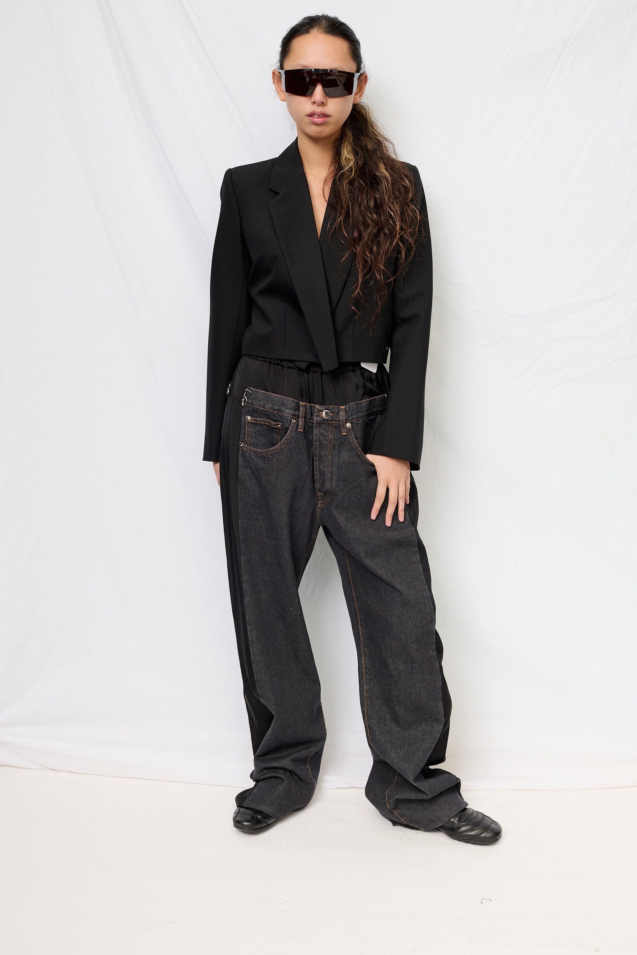 Black Denim & Black Low Denim Pants