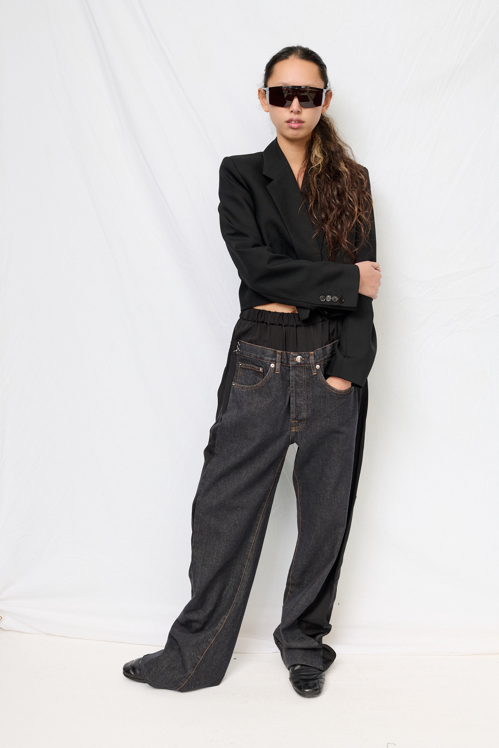 Black Denim & Black Low Denim Pants