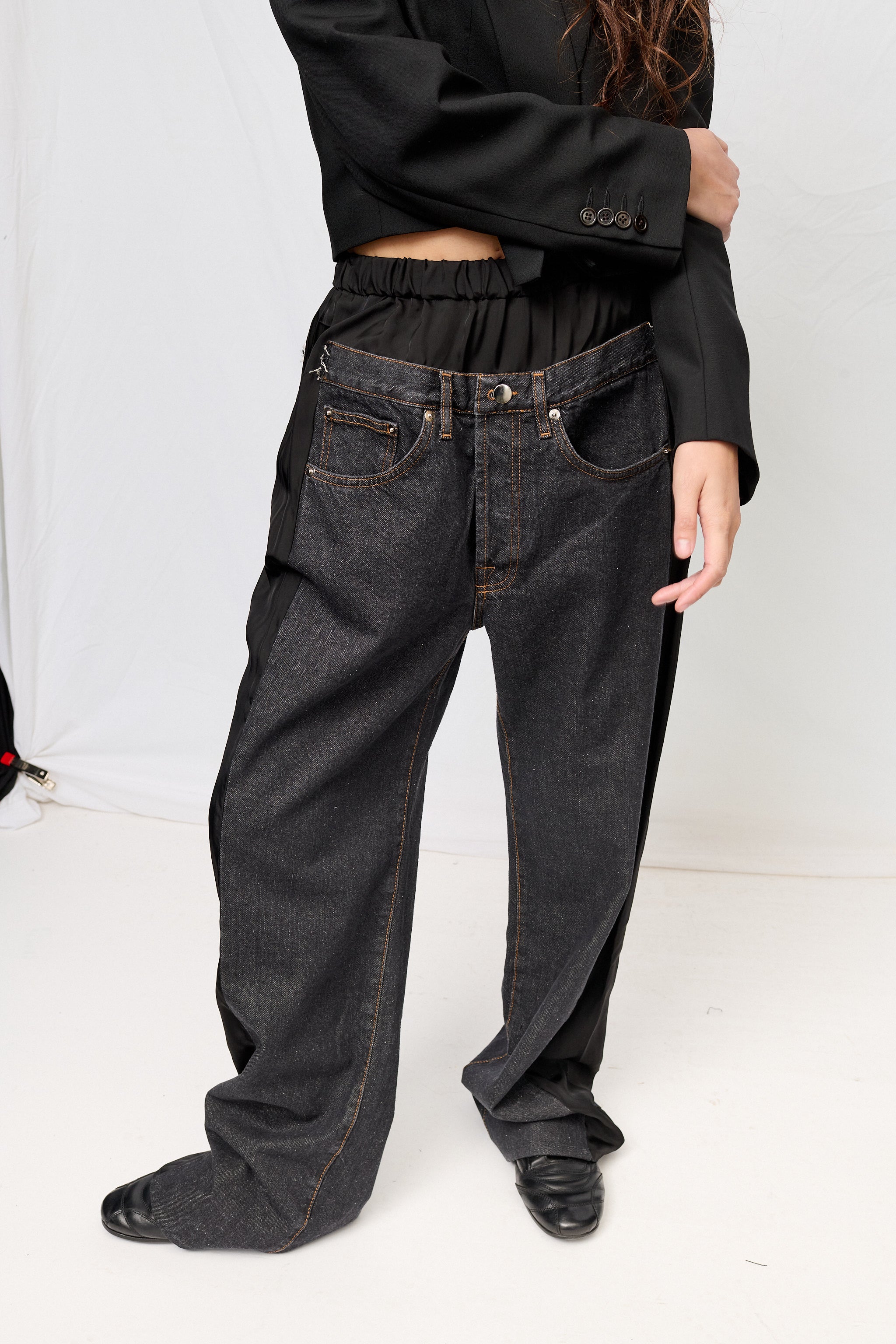 Black Denim & Black Low Denim Pants