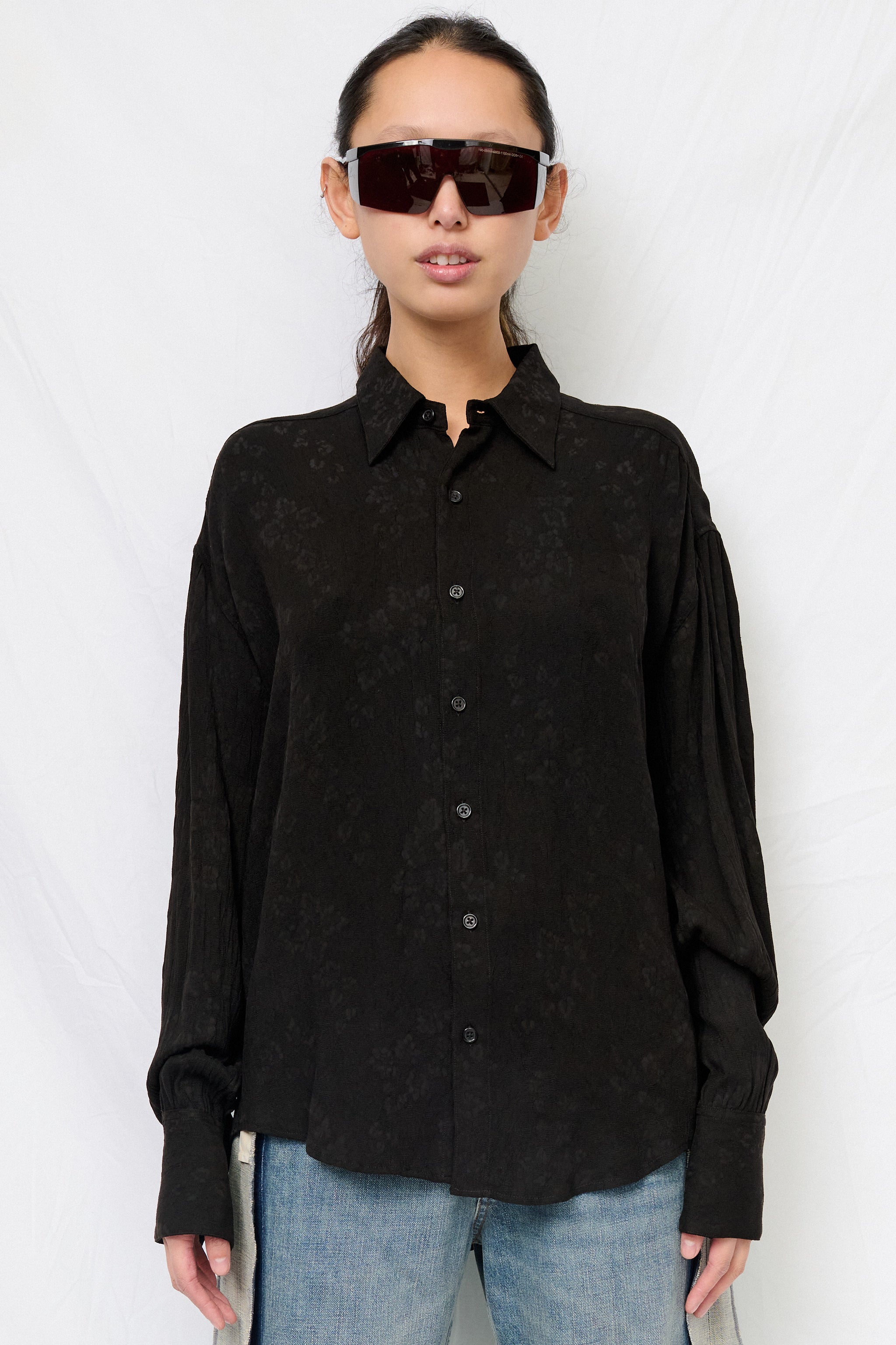 Black Floral Arc Shirt