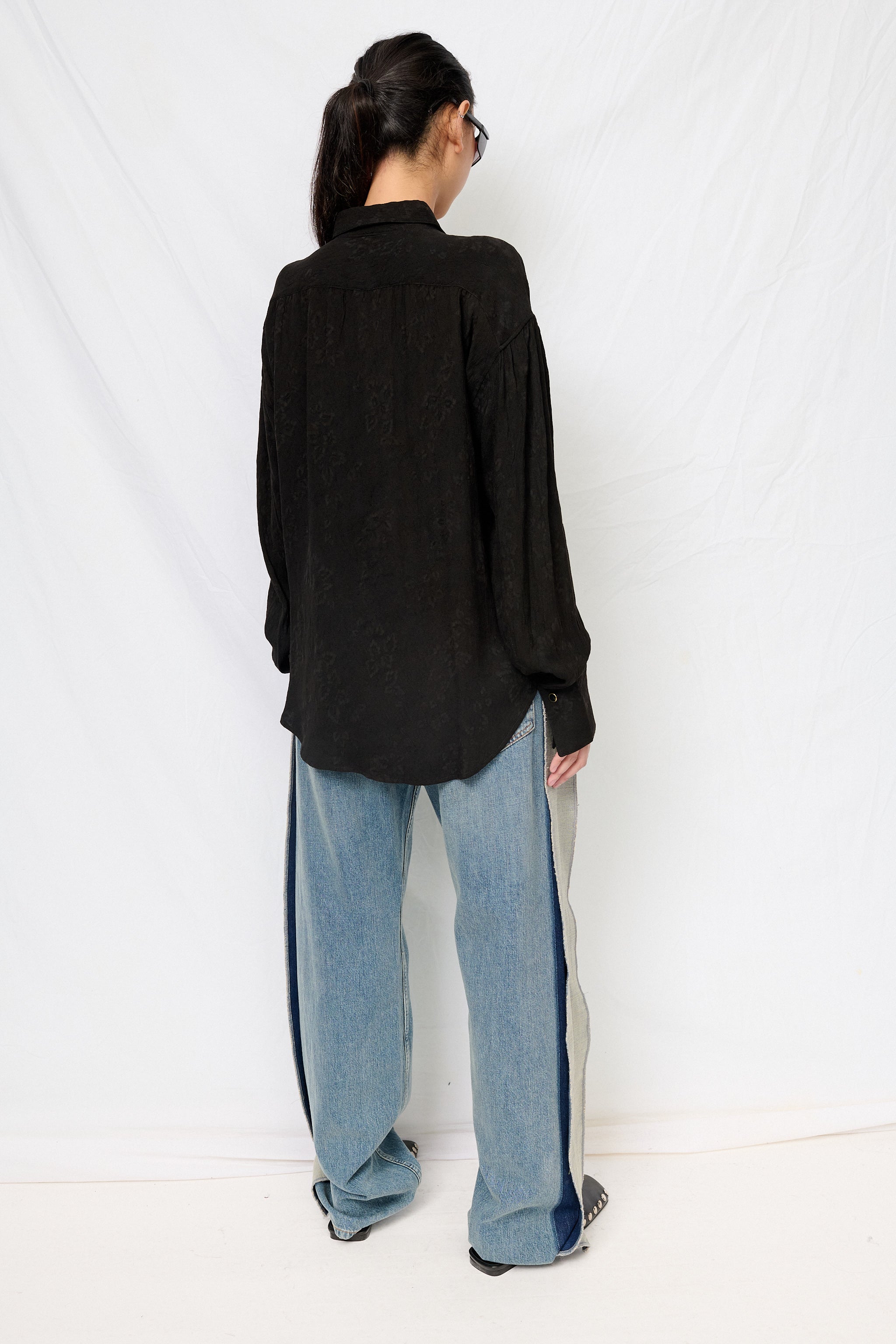 Black Floral Arc Shirt