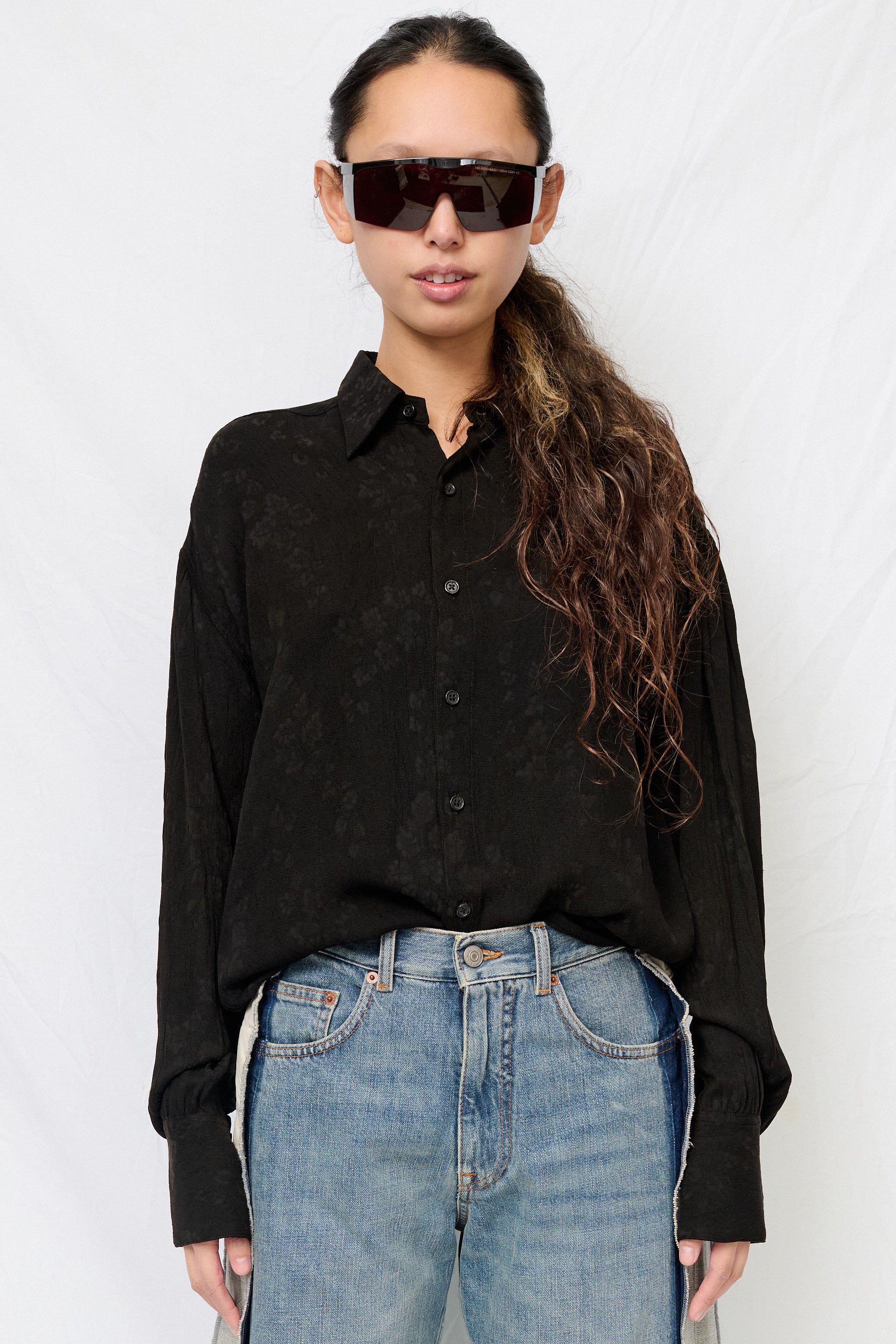 Black Floral Arc Shirt