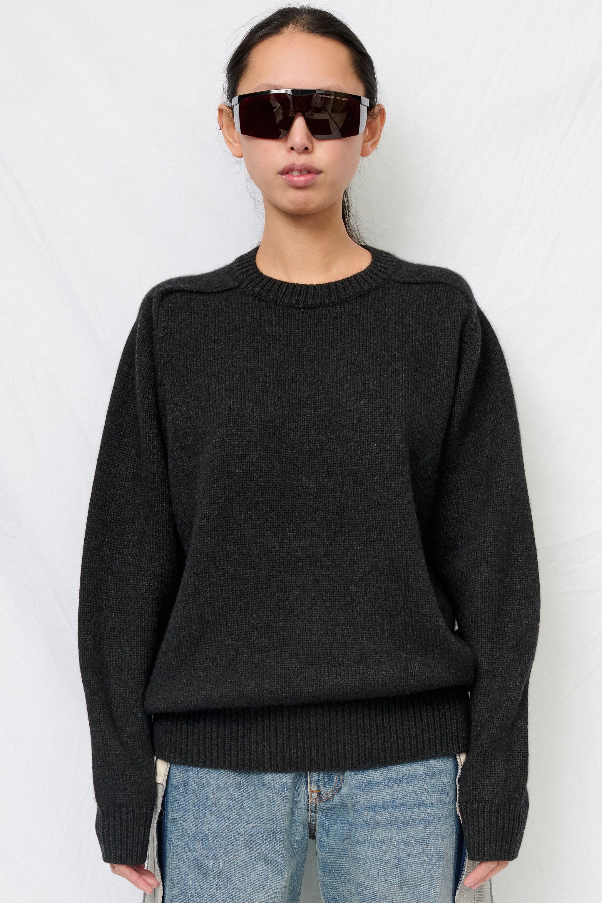 Melange Black Innocent Cashmere Heavy Weight Crewneck