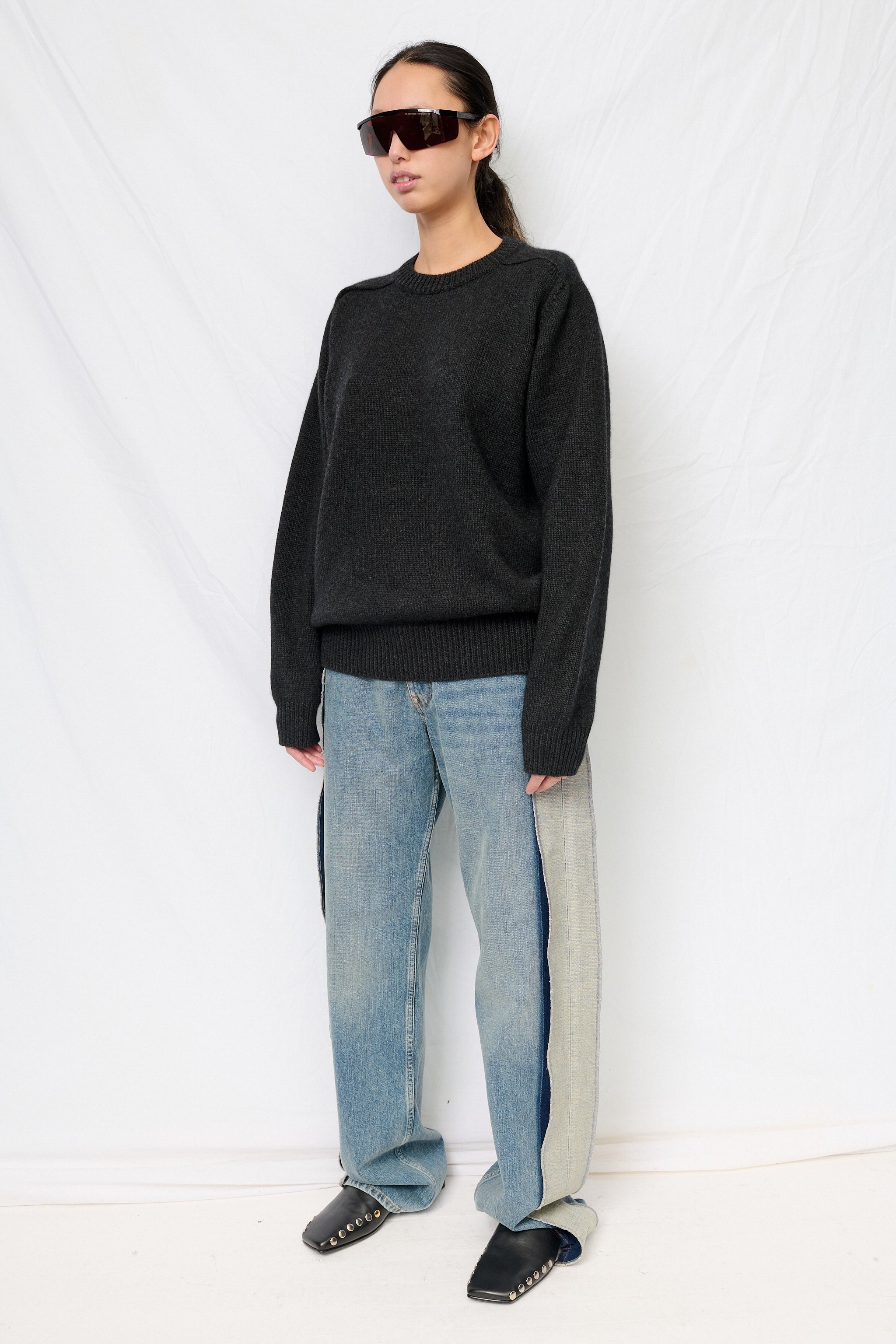 Melange Black Innocent Cashmere Heavy Weight Crewneck