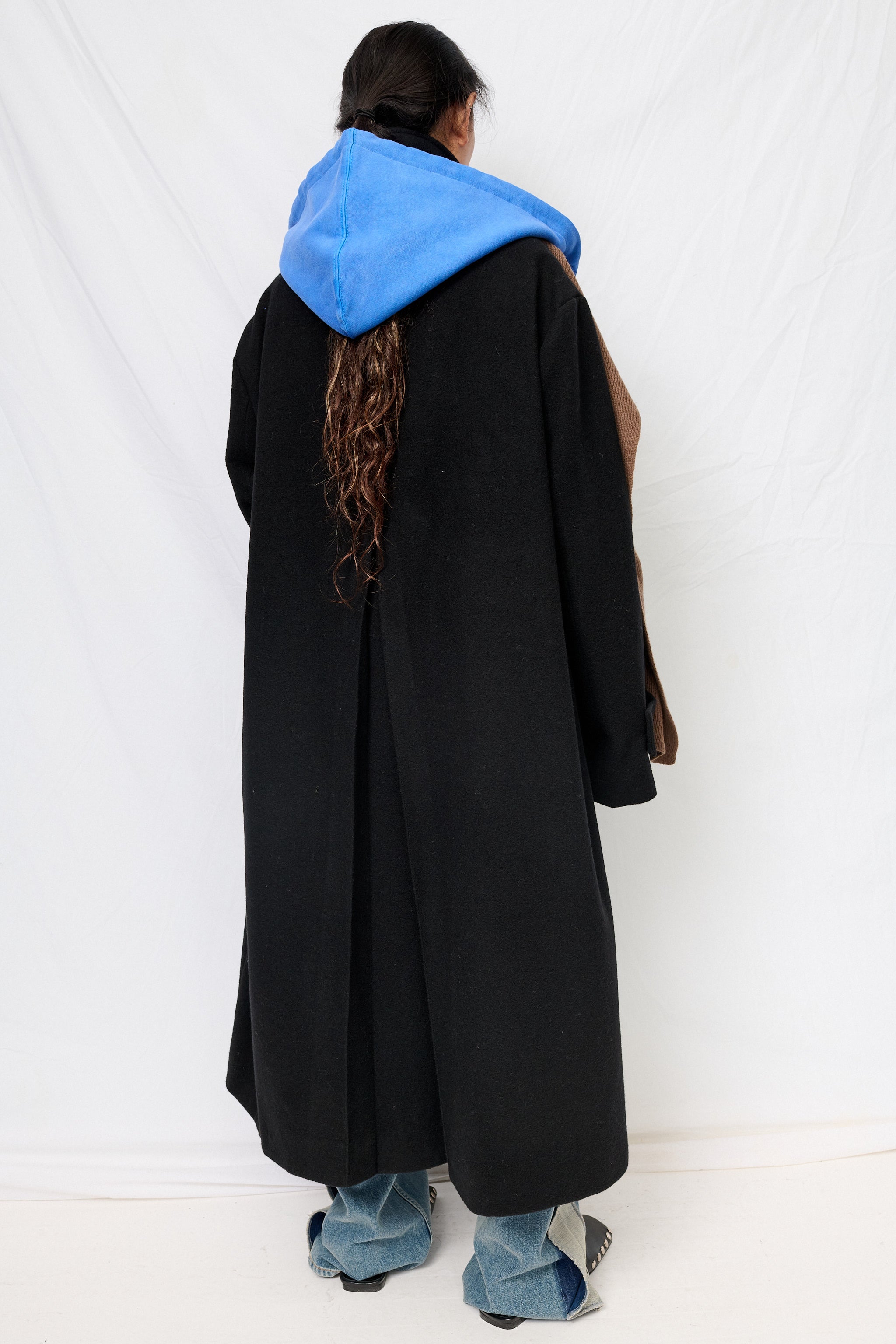 Blue Multi Deconstructed Hoodie Scarf