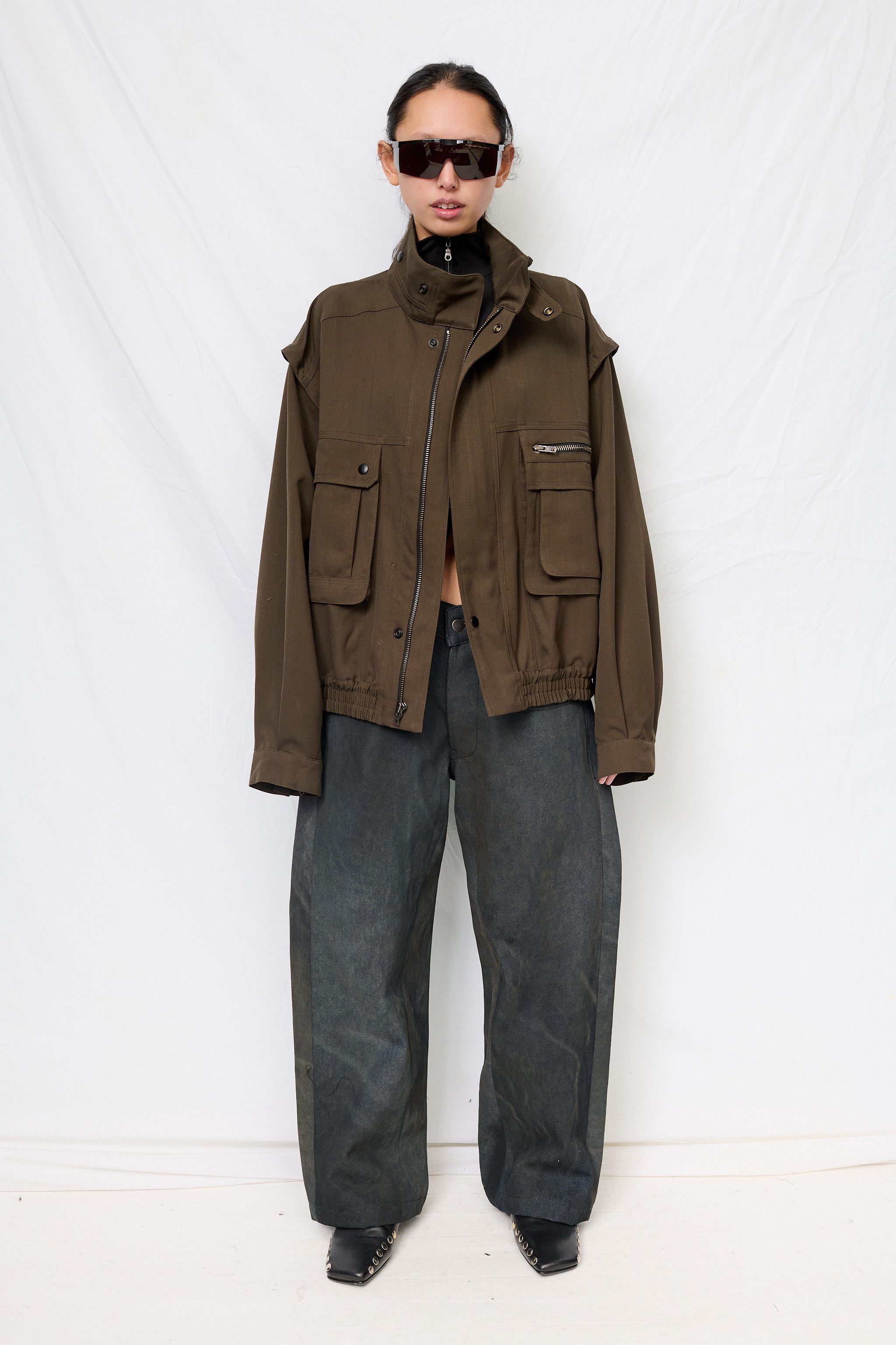 Brown Suiting Military Jacket