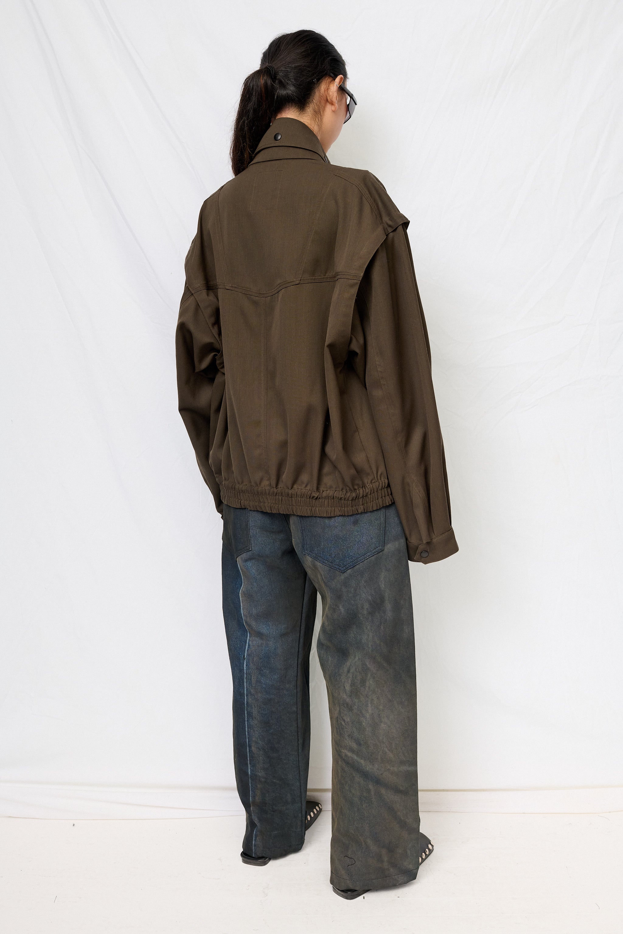 Brown Suiting Military Jacket