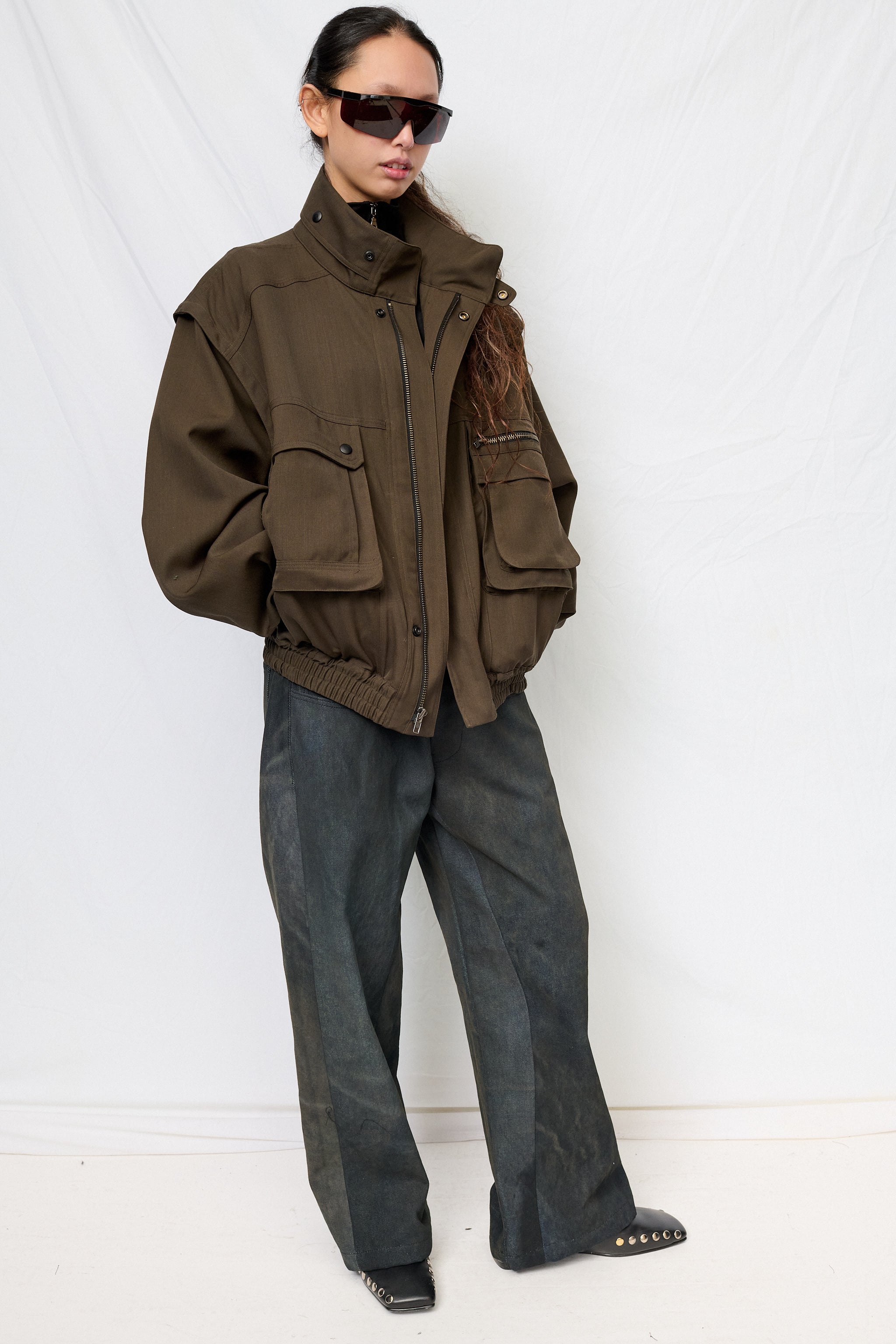 Brown Suiting Military Jacket
