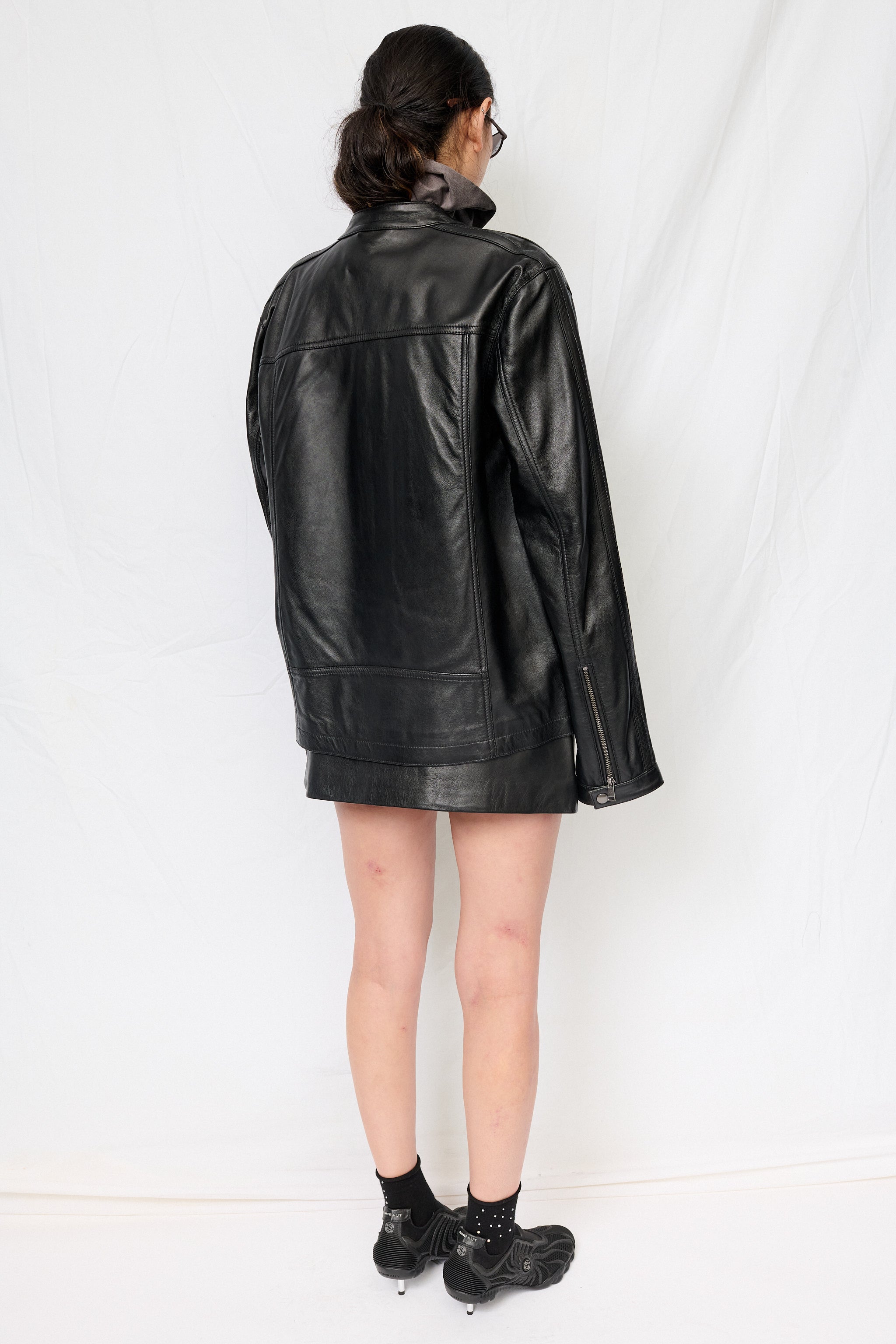Black Nappa Leather Hacker Jacket