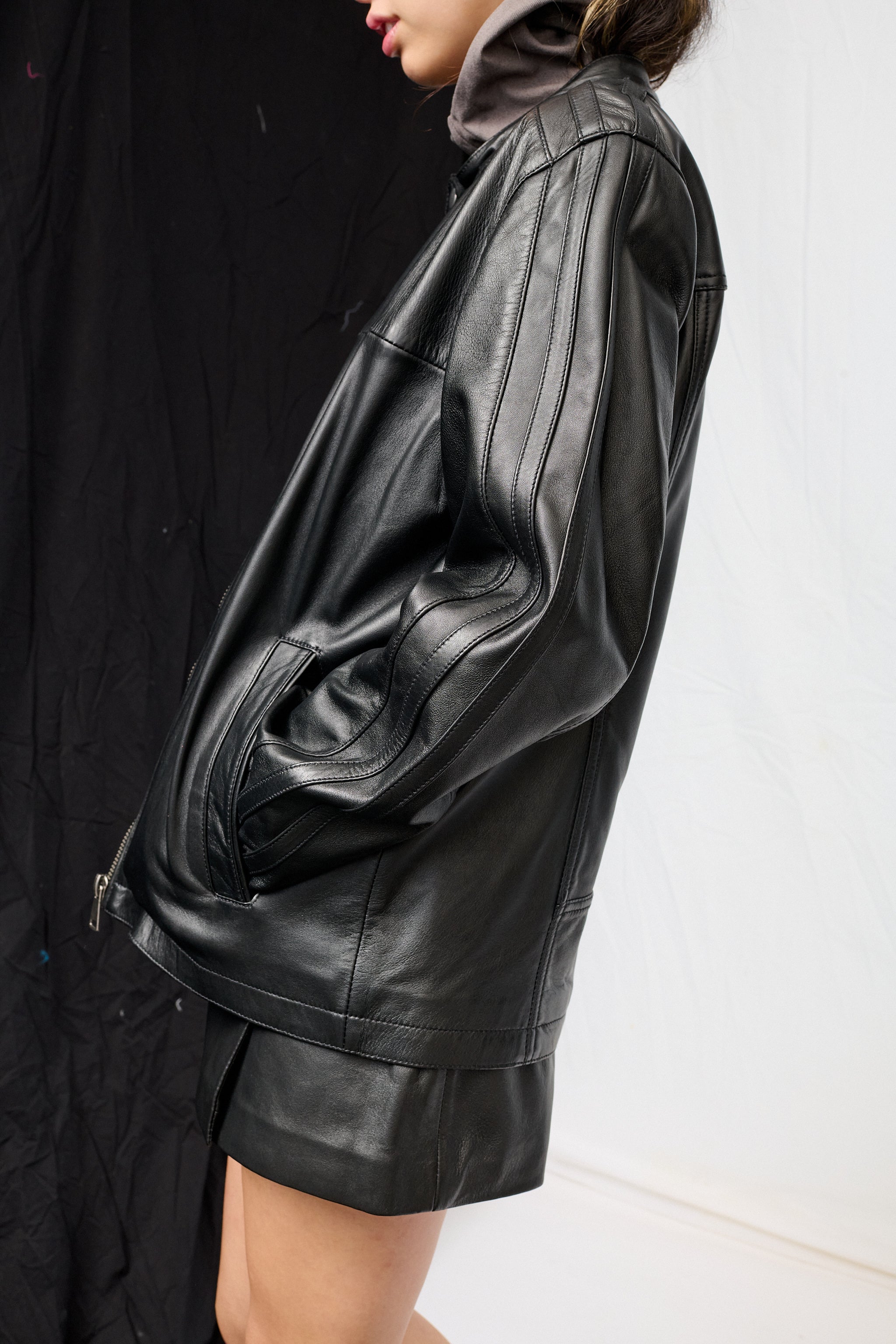 Black Nappa Leather Hacker Jacket