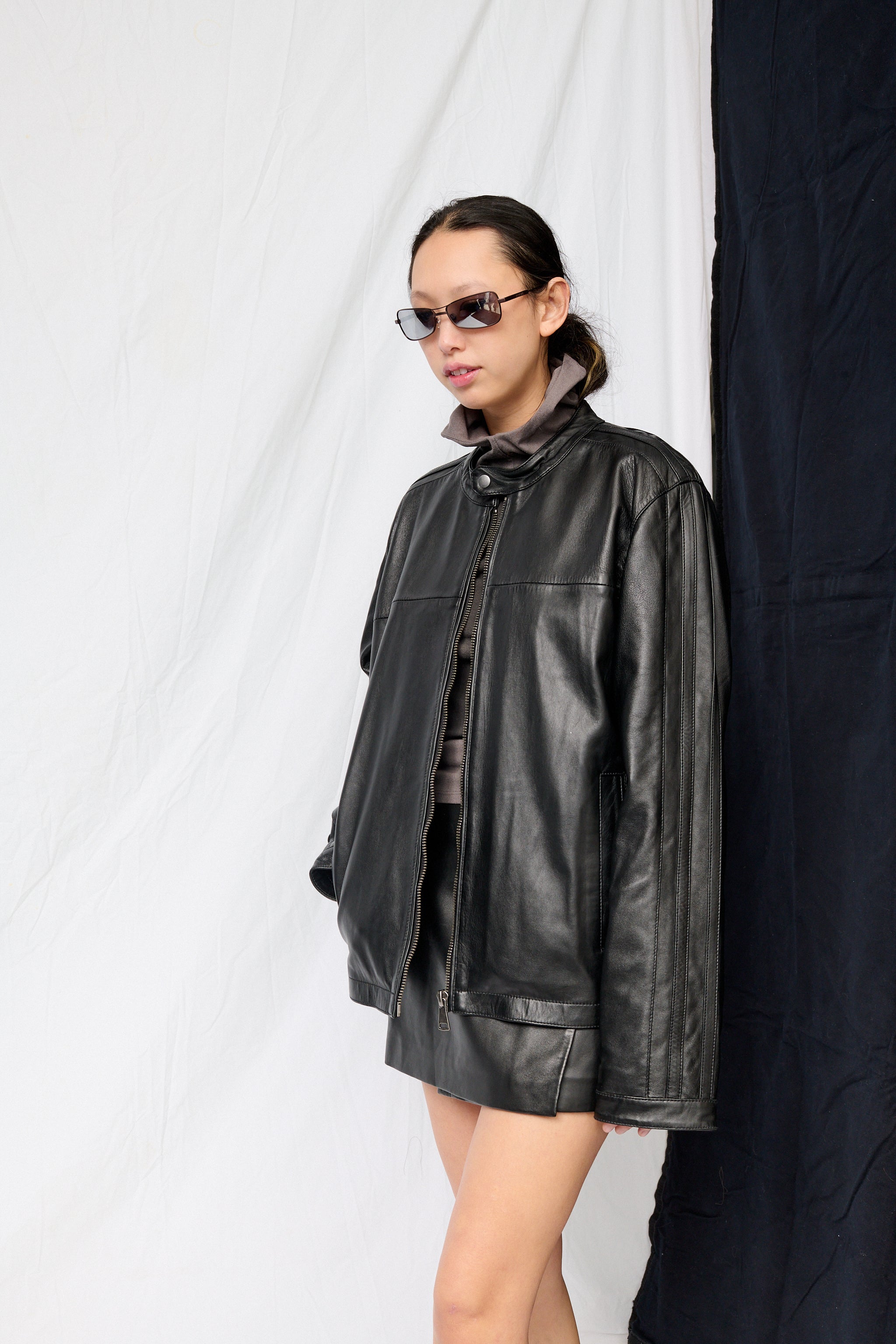 Black Nappa Leather Hacker Jacket