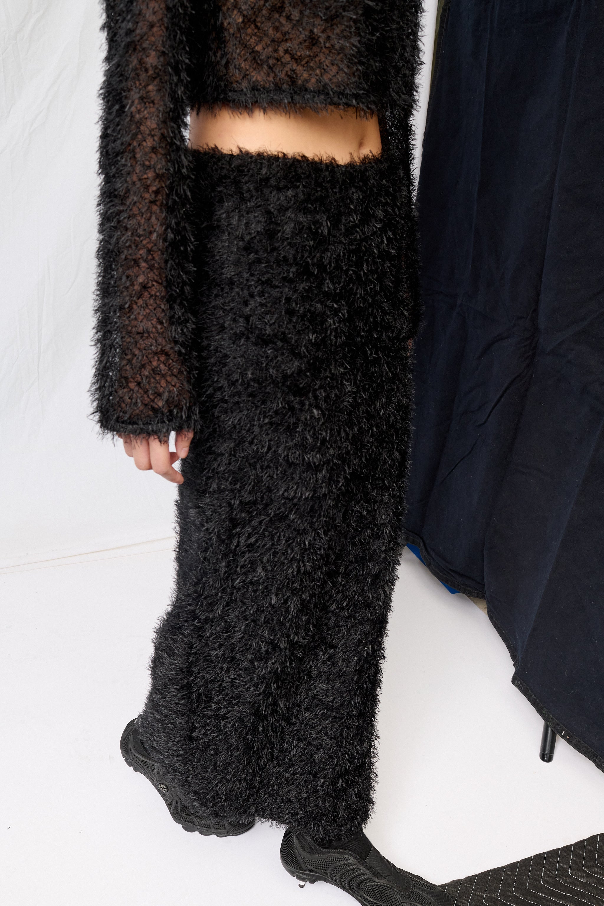 Black Feather Maxi Skirt