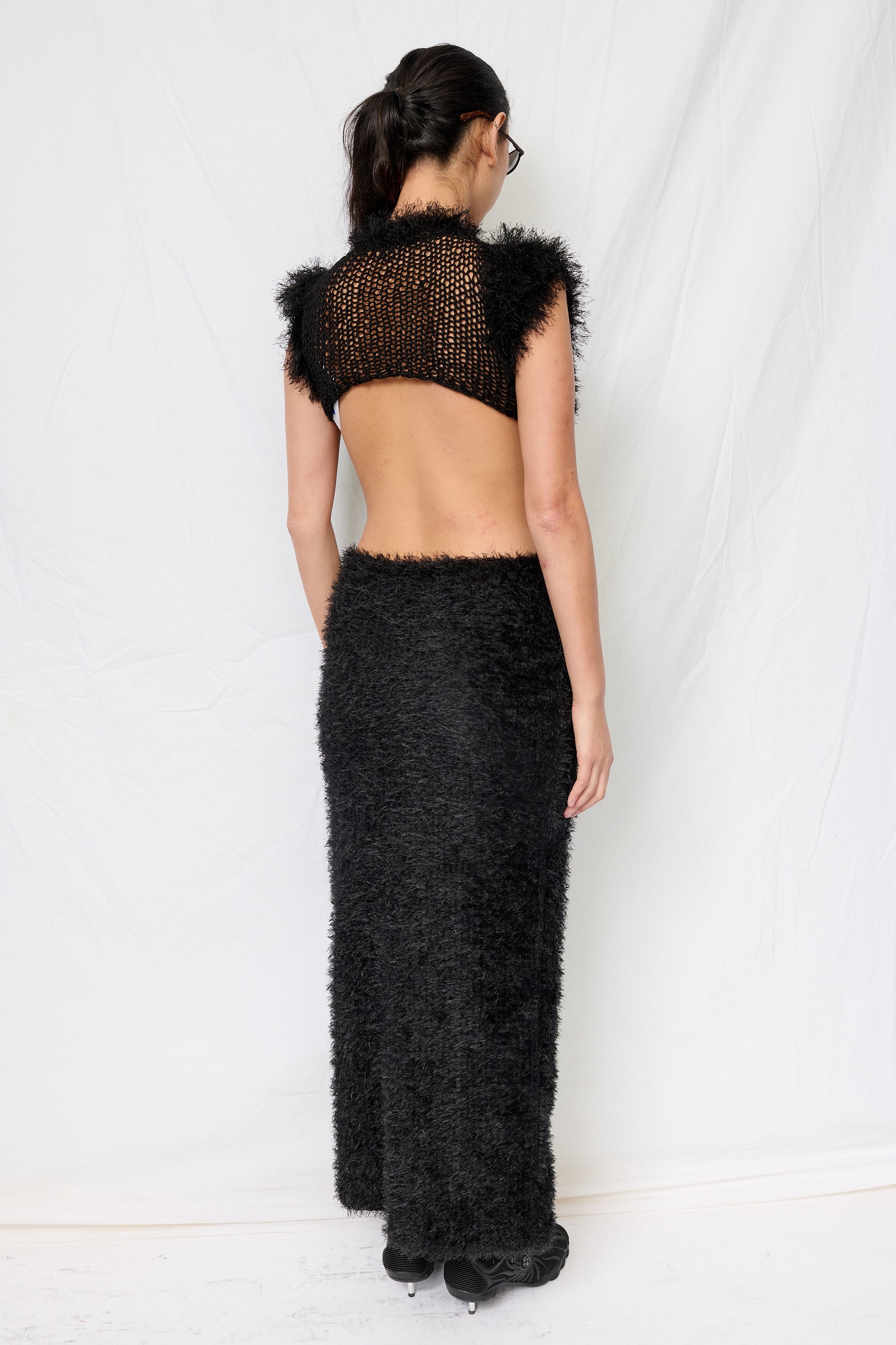 Black Puff Mini Bra Top