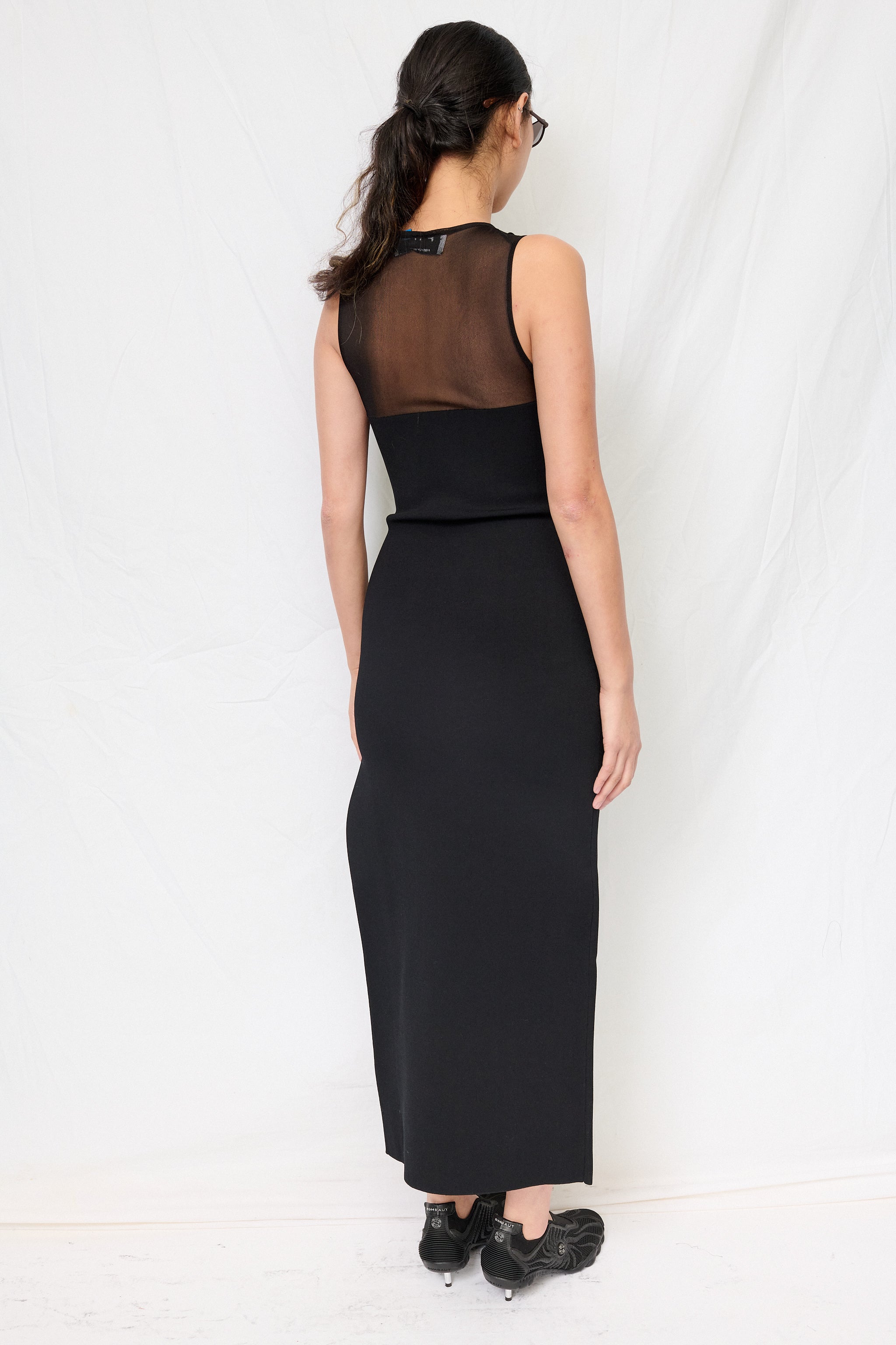 Black Limia Sheer Long Dress