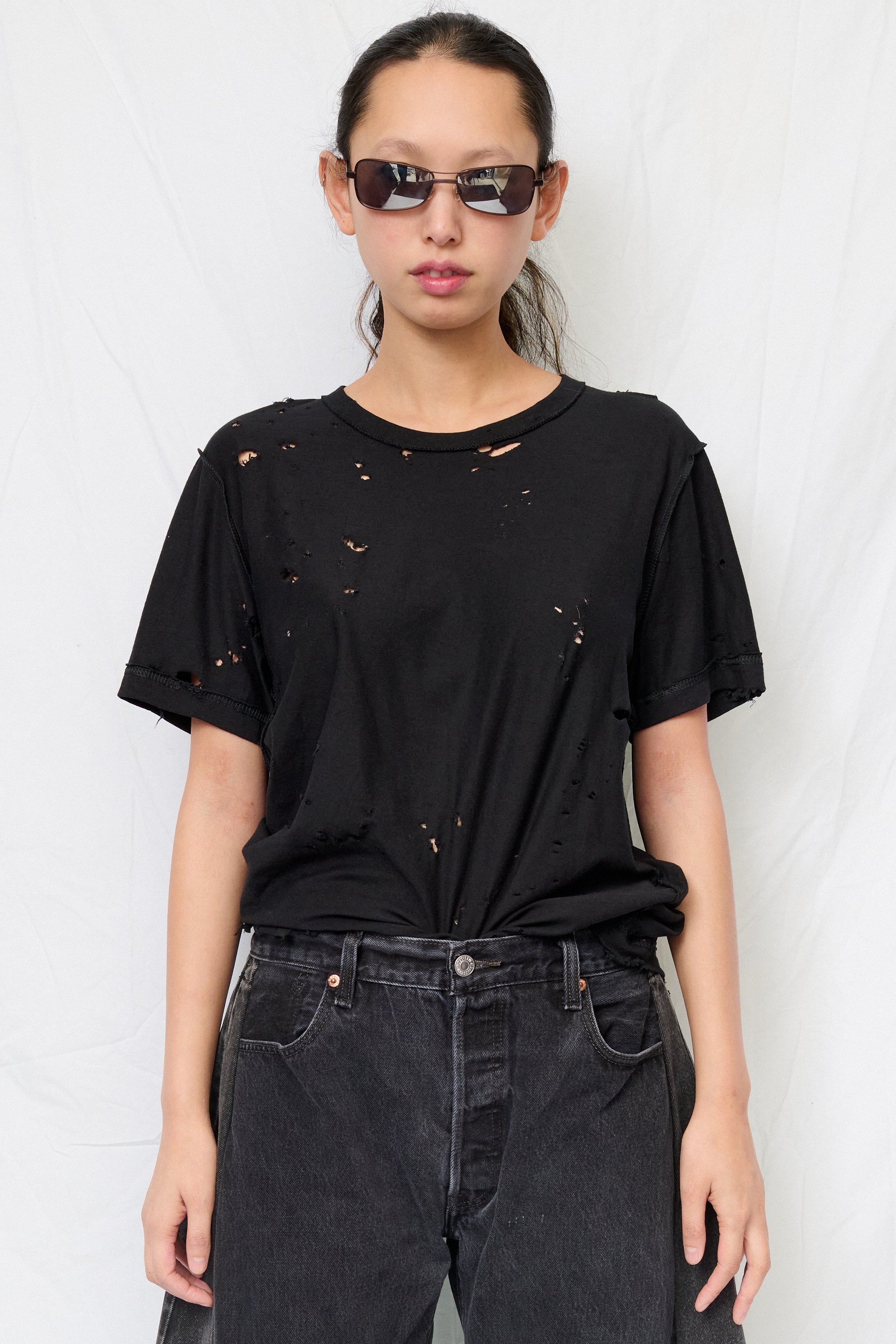 Distressed Black T-Shirt