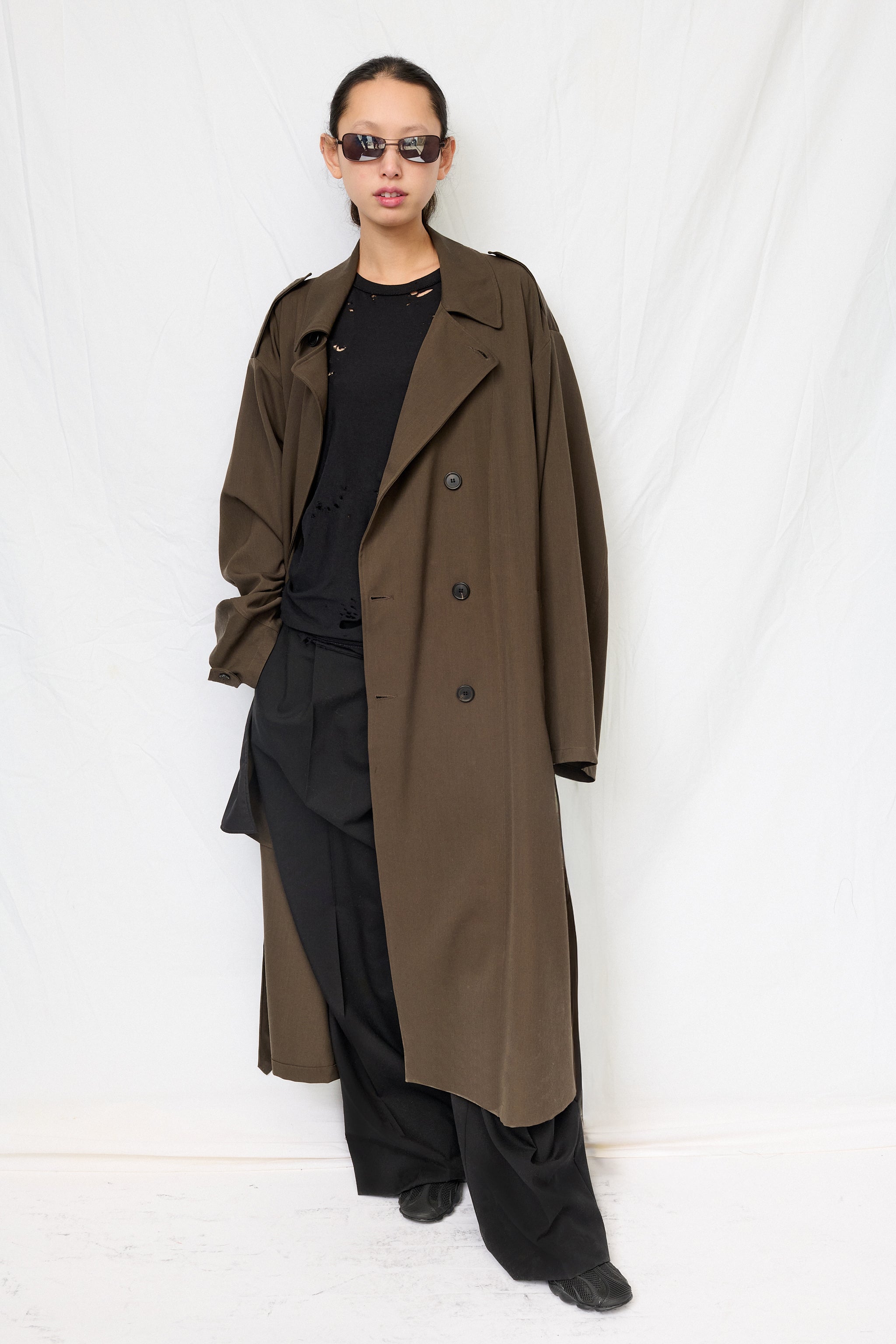 Brown Suiting Trench Coat