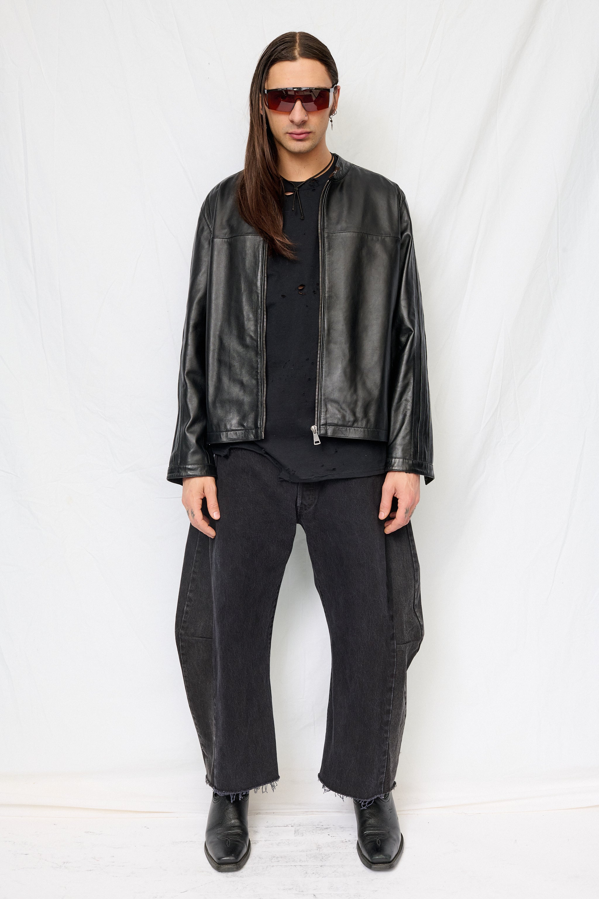 Black Nappa Leather Hacker Jacket