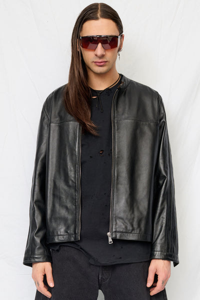 Black Nappa Leather Parka Jacket - Assembly New York