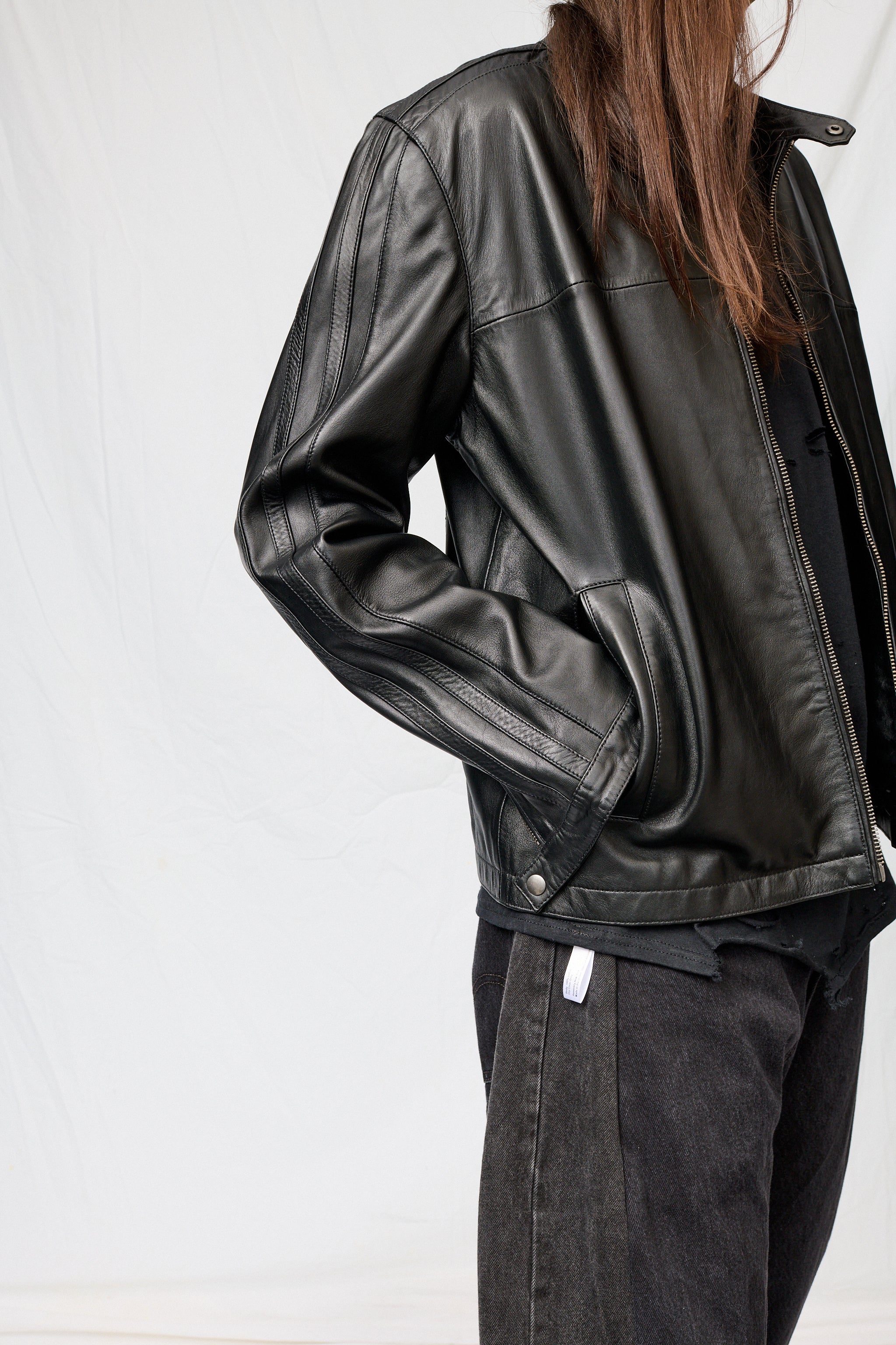 Black Nappa Leather Hacker Jacket