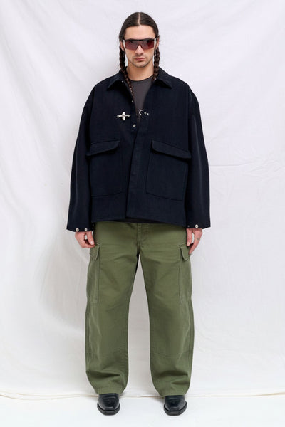 Black Denim Fireman Utility Jacket - Assembly New York