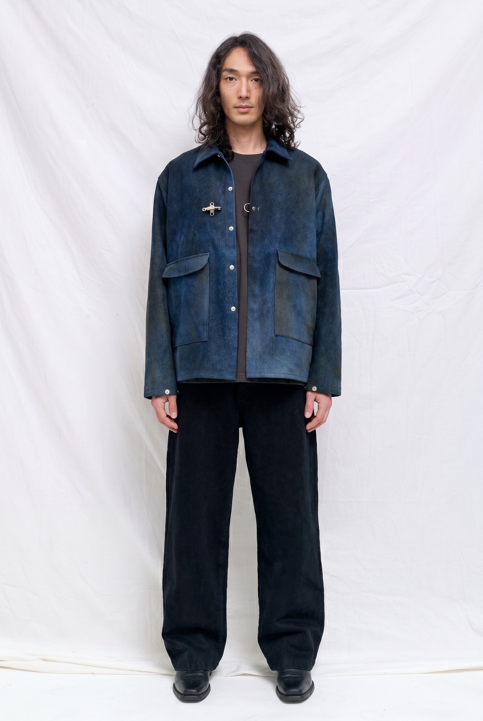 Dirty Indigo Denim Fireman Utility Jacket