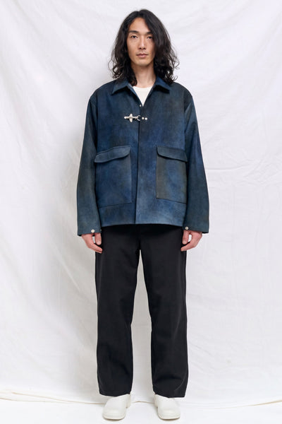 Dirty Indigo Denim Fireman Utility Jacket - Assembly New York