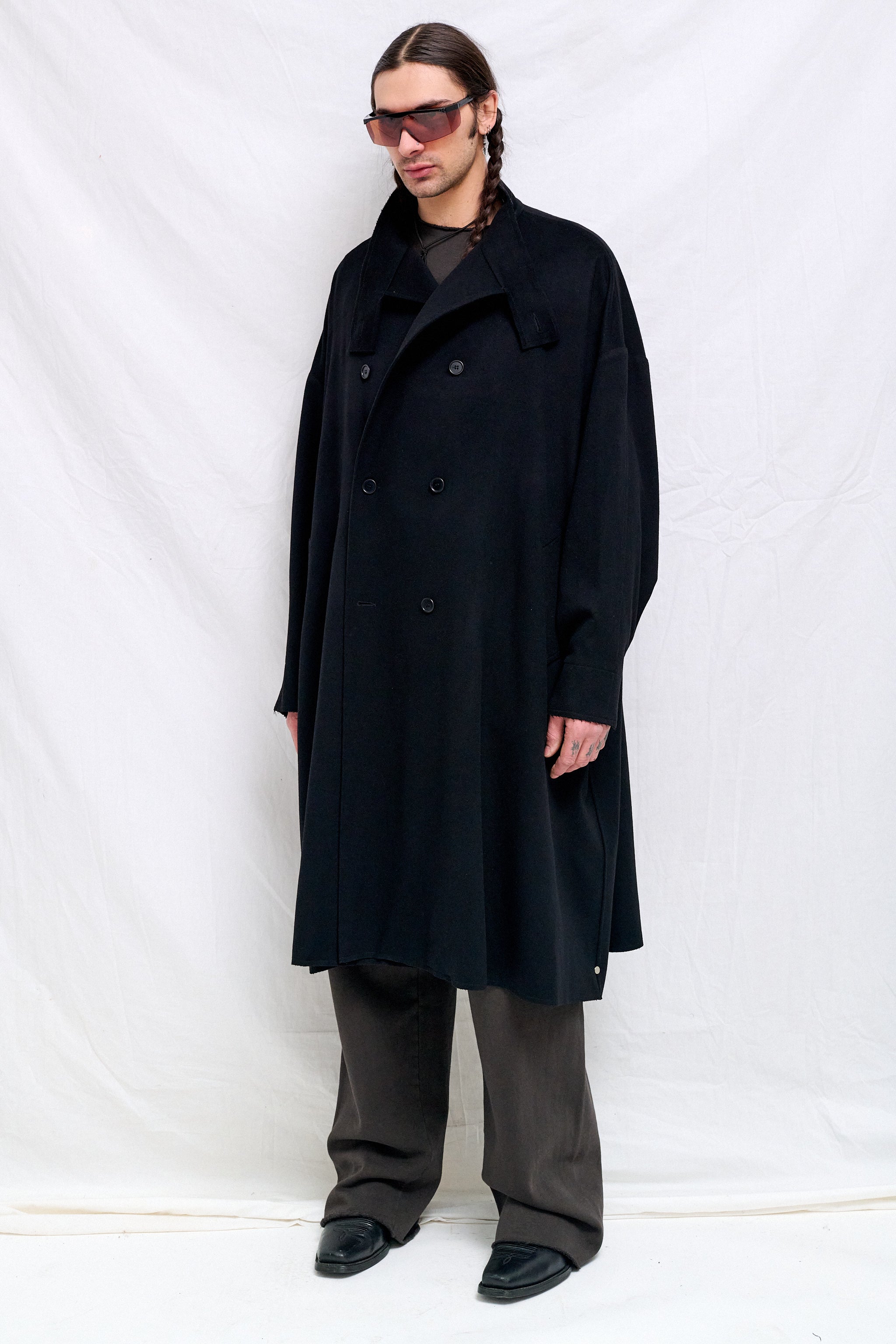 No.65  Black Heavy Wool Oversized Coat