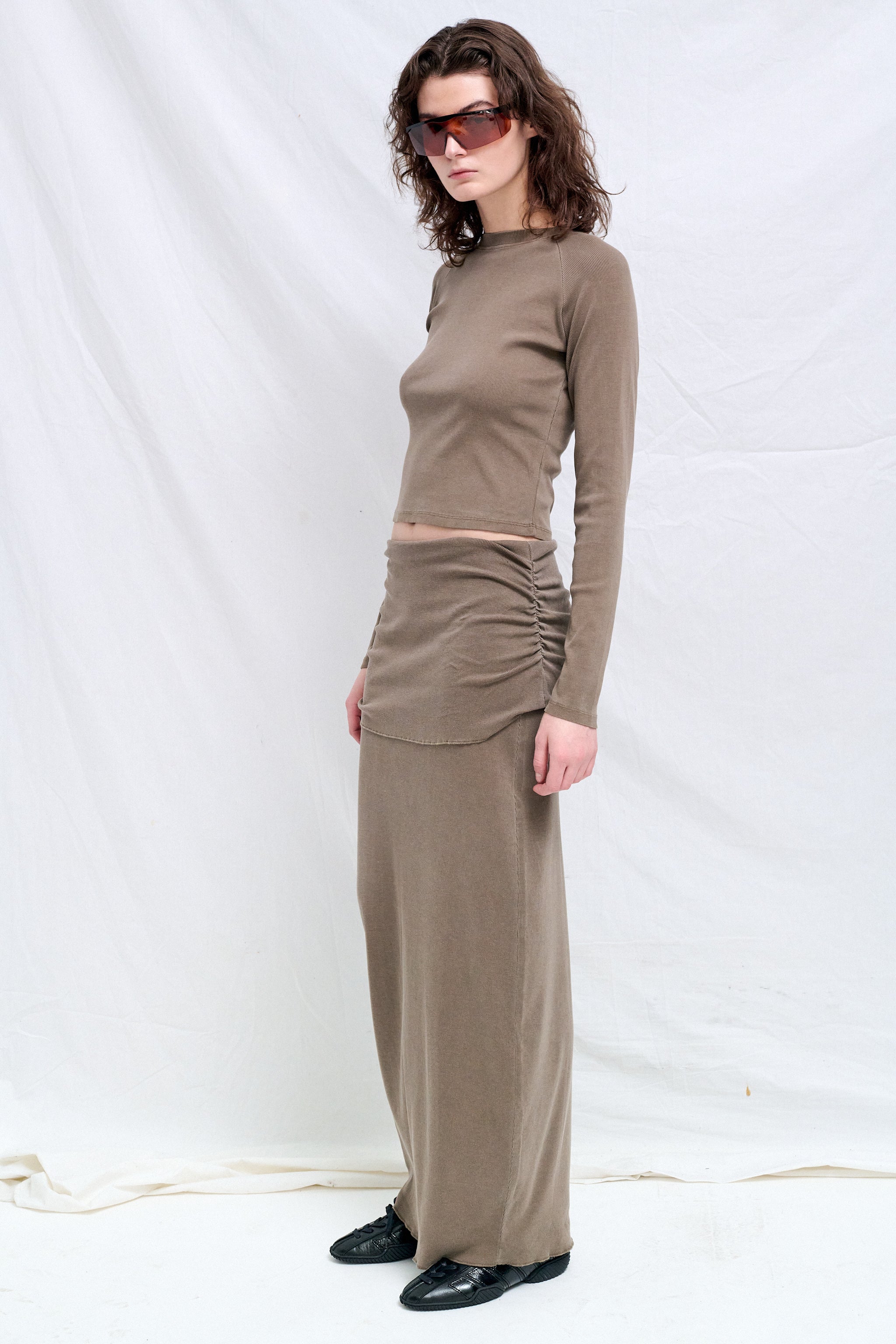 Coffee Maxi Skirt
