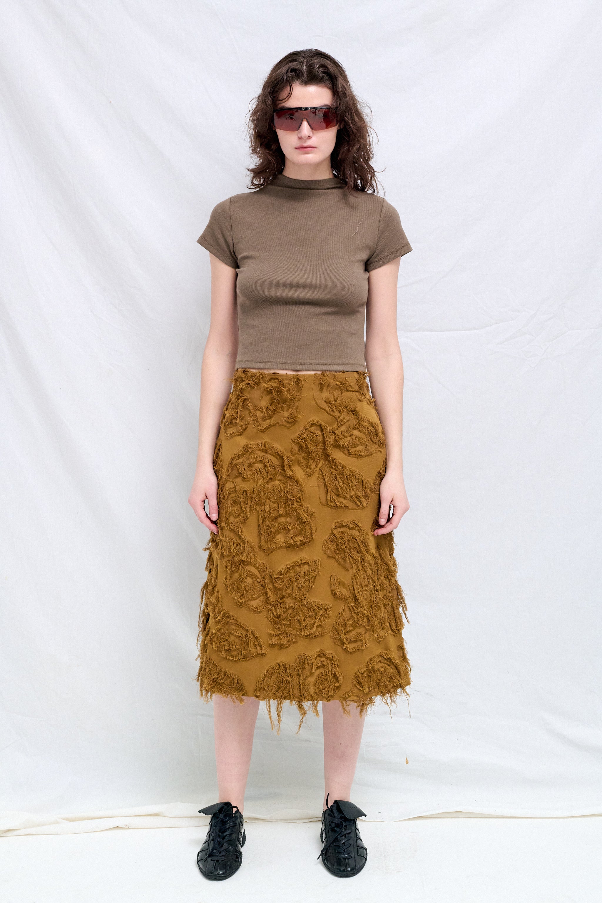 Mustard Roeper Fringe Skirt