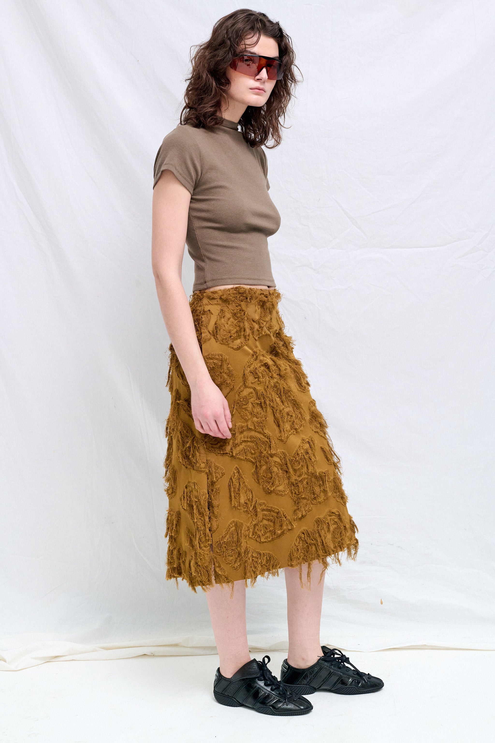 Mustard Roeper Fringe Skirt