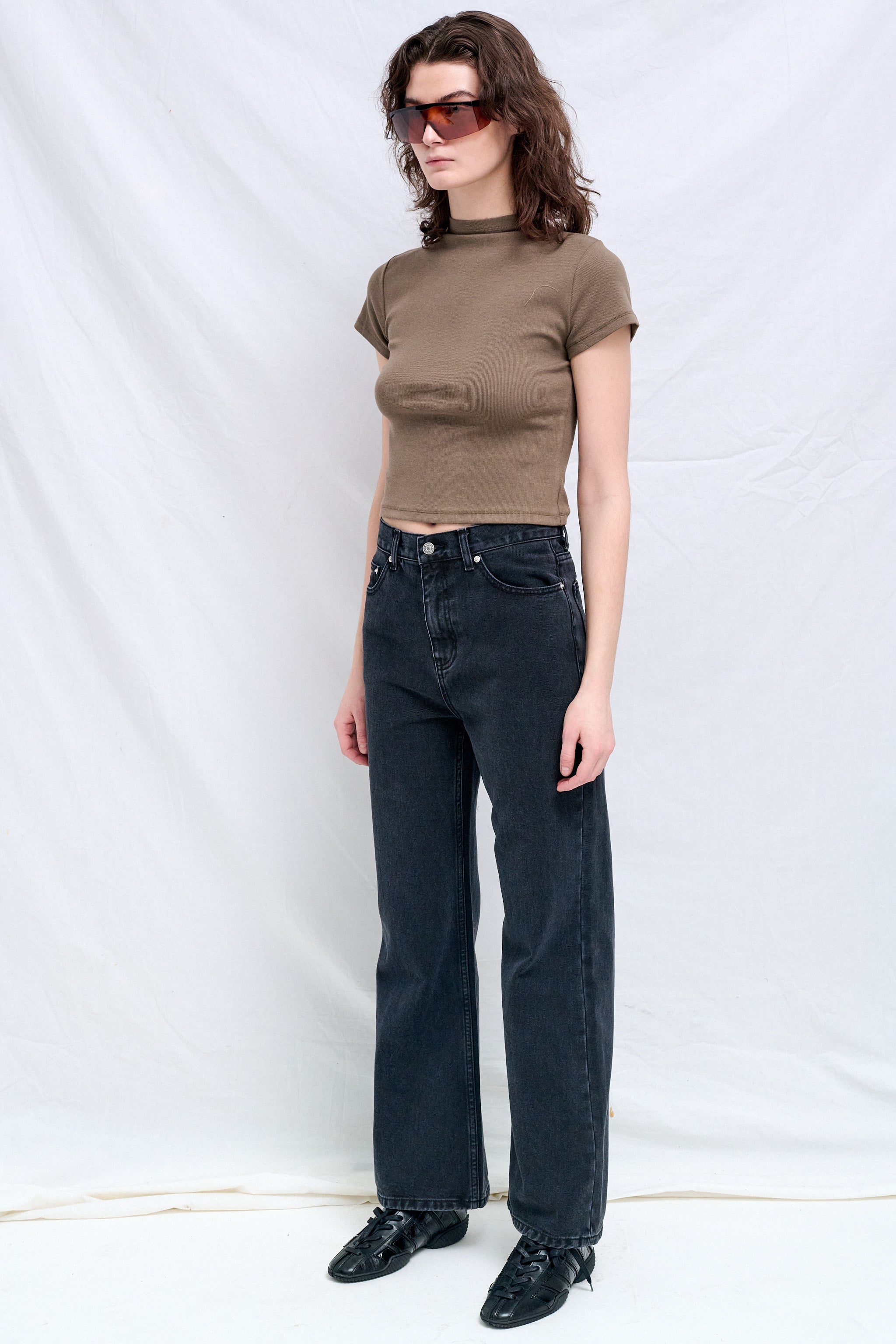 Black Relaxed Flared Jeans