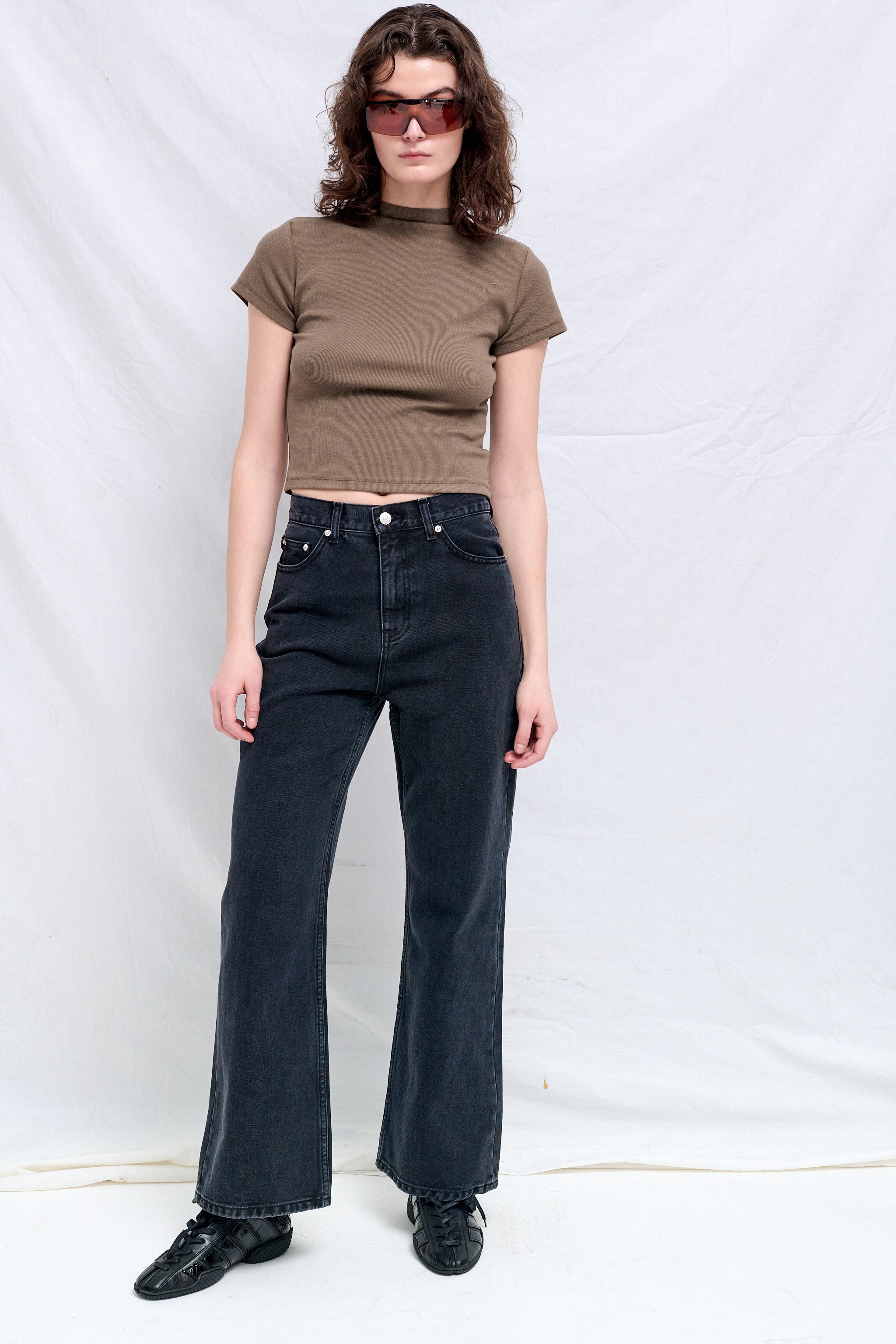 Black Relaxed Flared Jeans