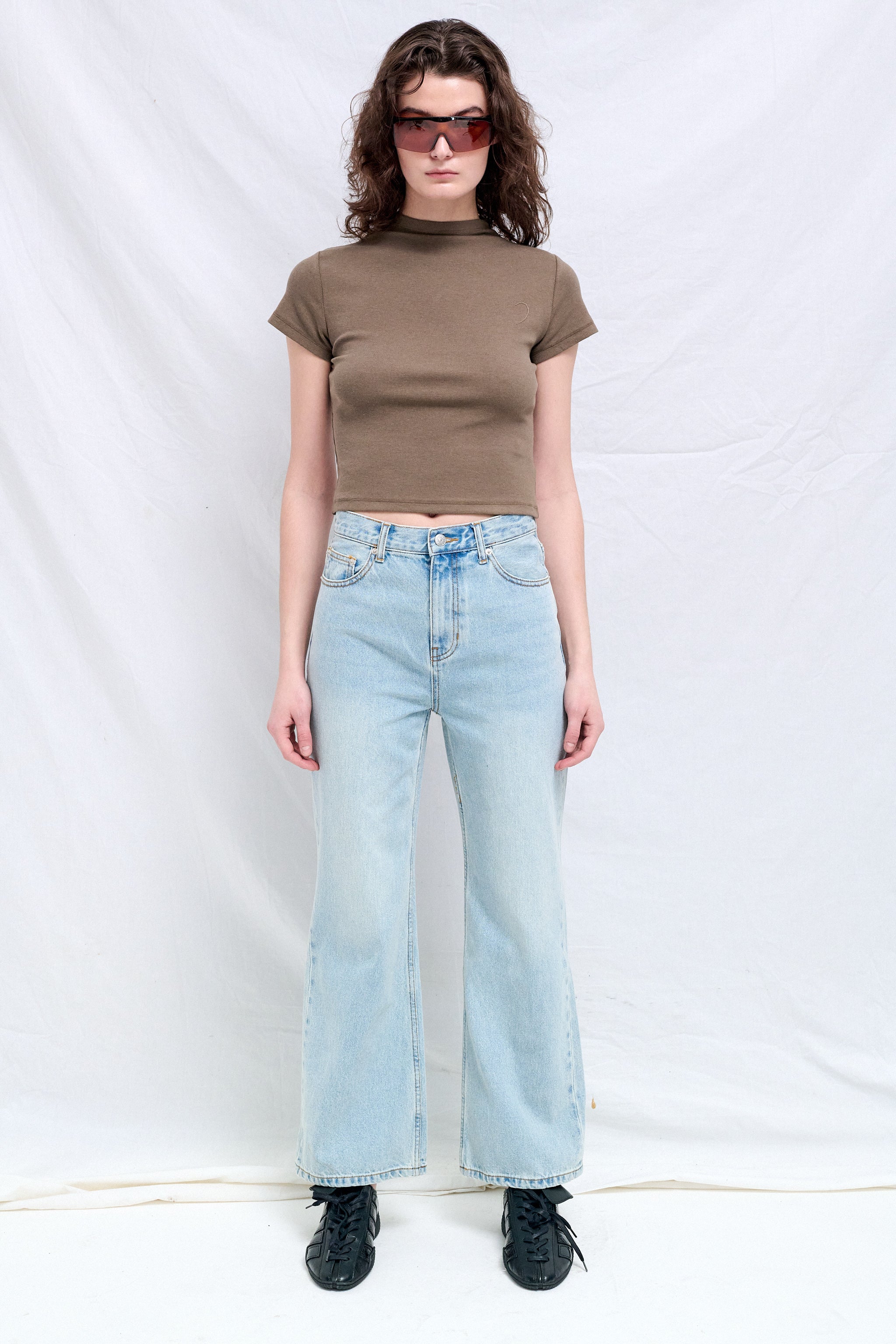 Light Blue Relaxed Flared Jeans