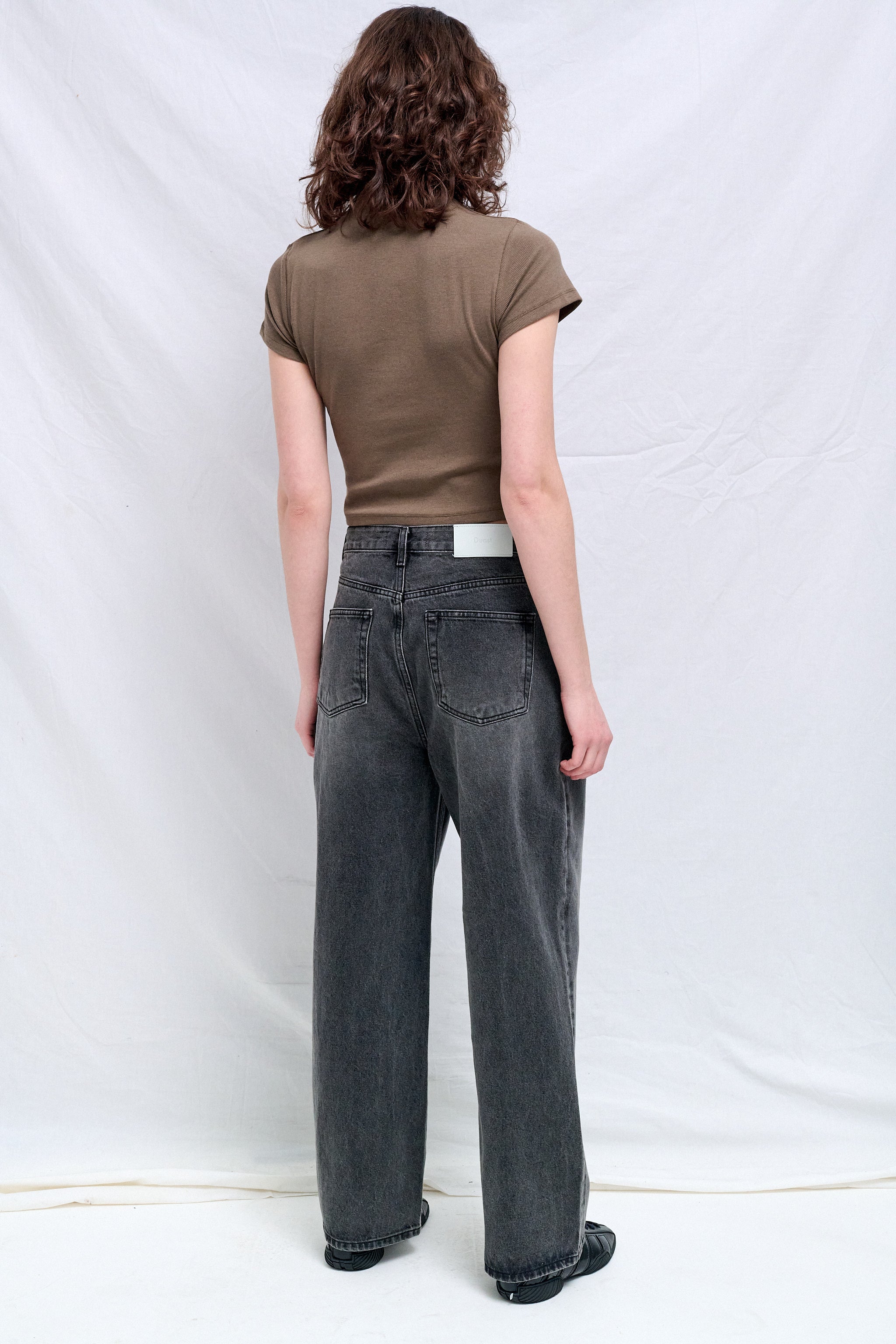 Washed Grey Relaxed Wide Jeans