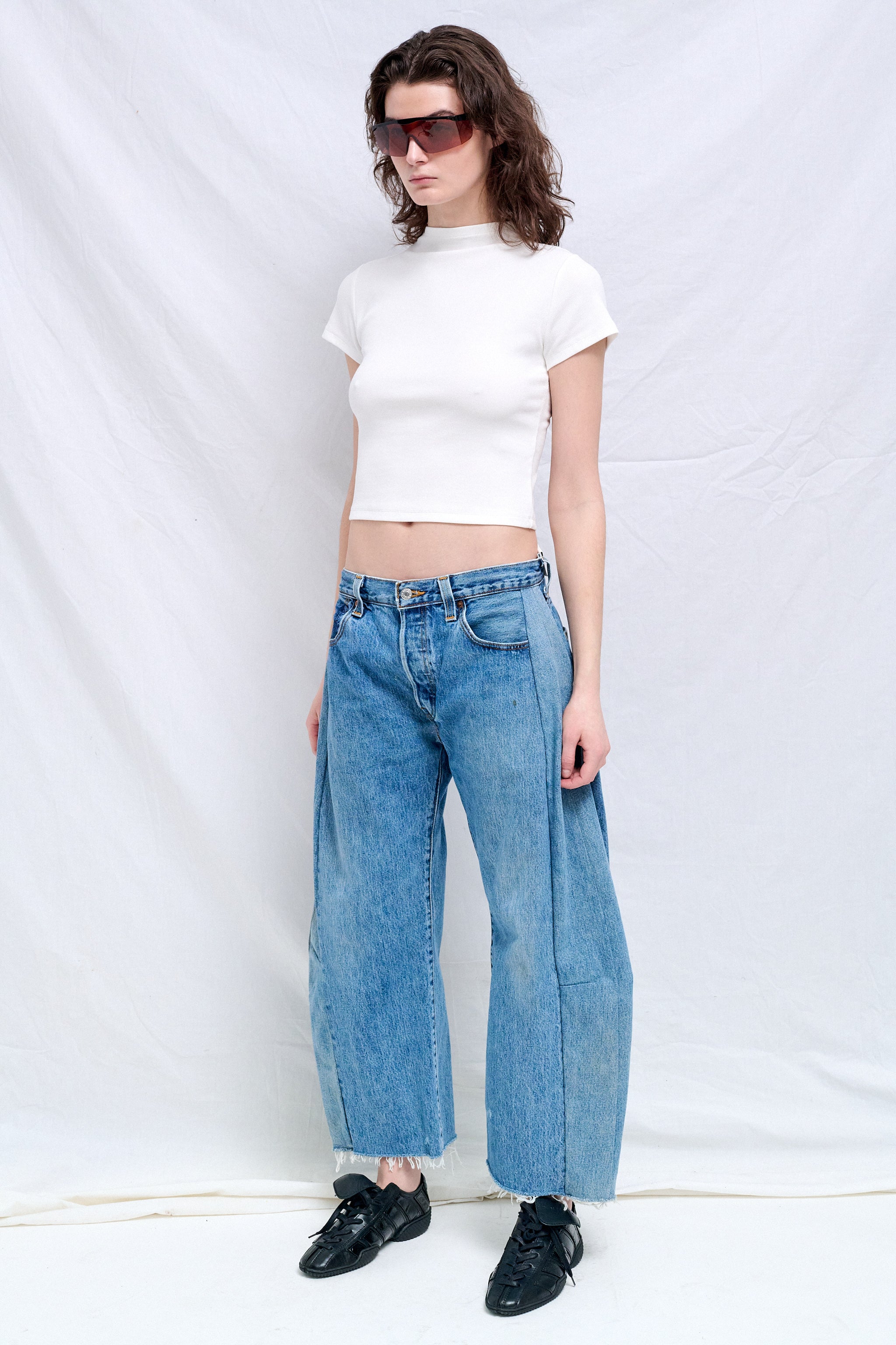 White Slim Fit Mock Neck T-Shirt